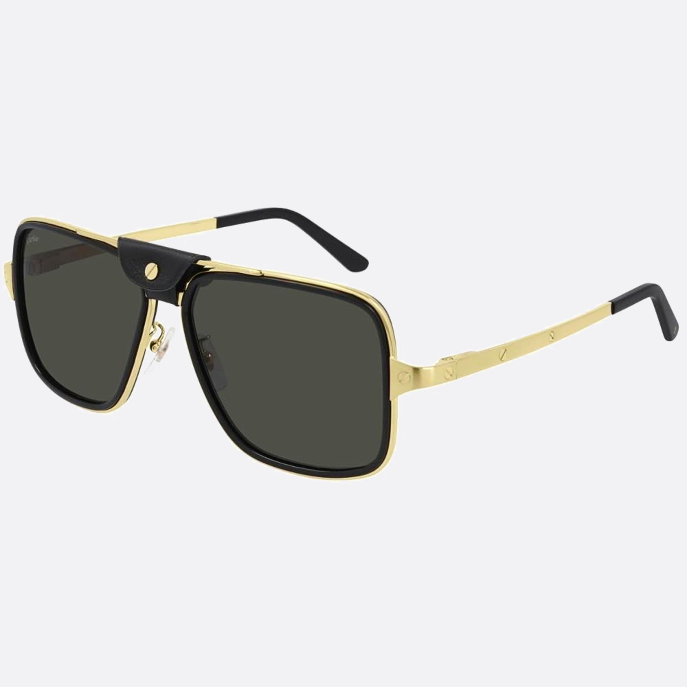 Cartier 58mm Ct0263sa Gold Pilot Polarized Men Sunglasses - Side View