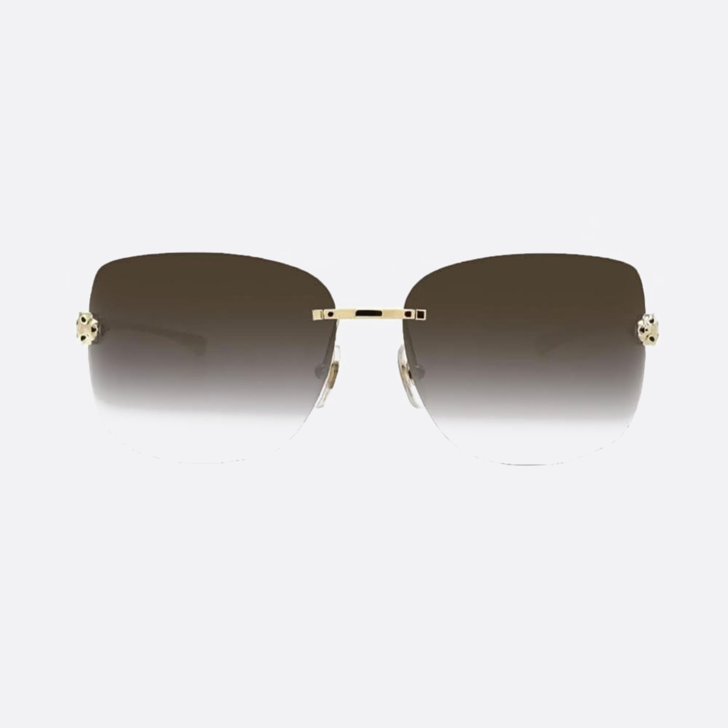 Cartier 61mm Gold Geometric Men Sunglasses - Main View
