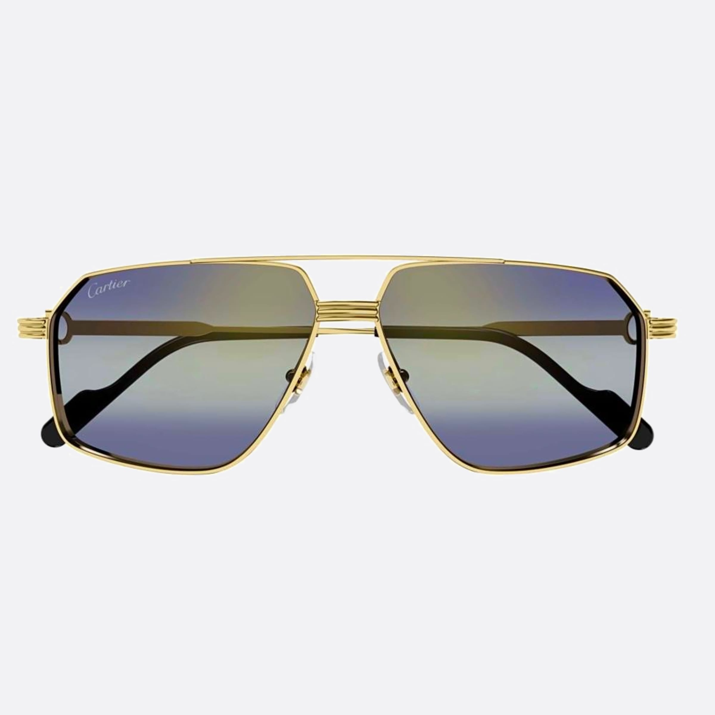 Cartier 58mm Gold Pilot Men Sunglasses - Main View