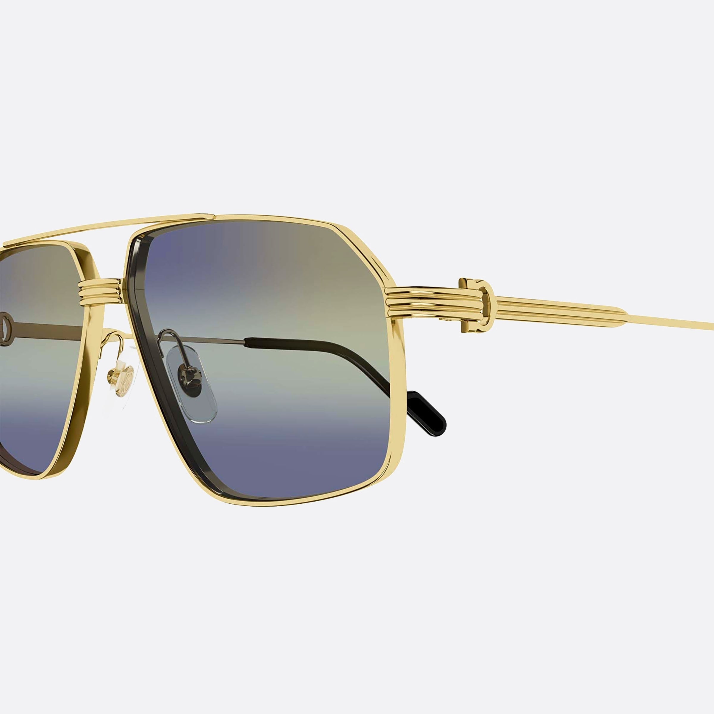 Cartier 58mm Gold Pilot Men Sunglasses - Side View