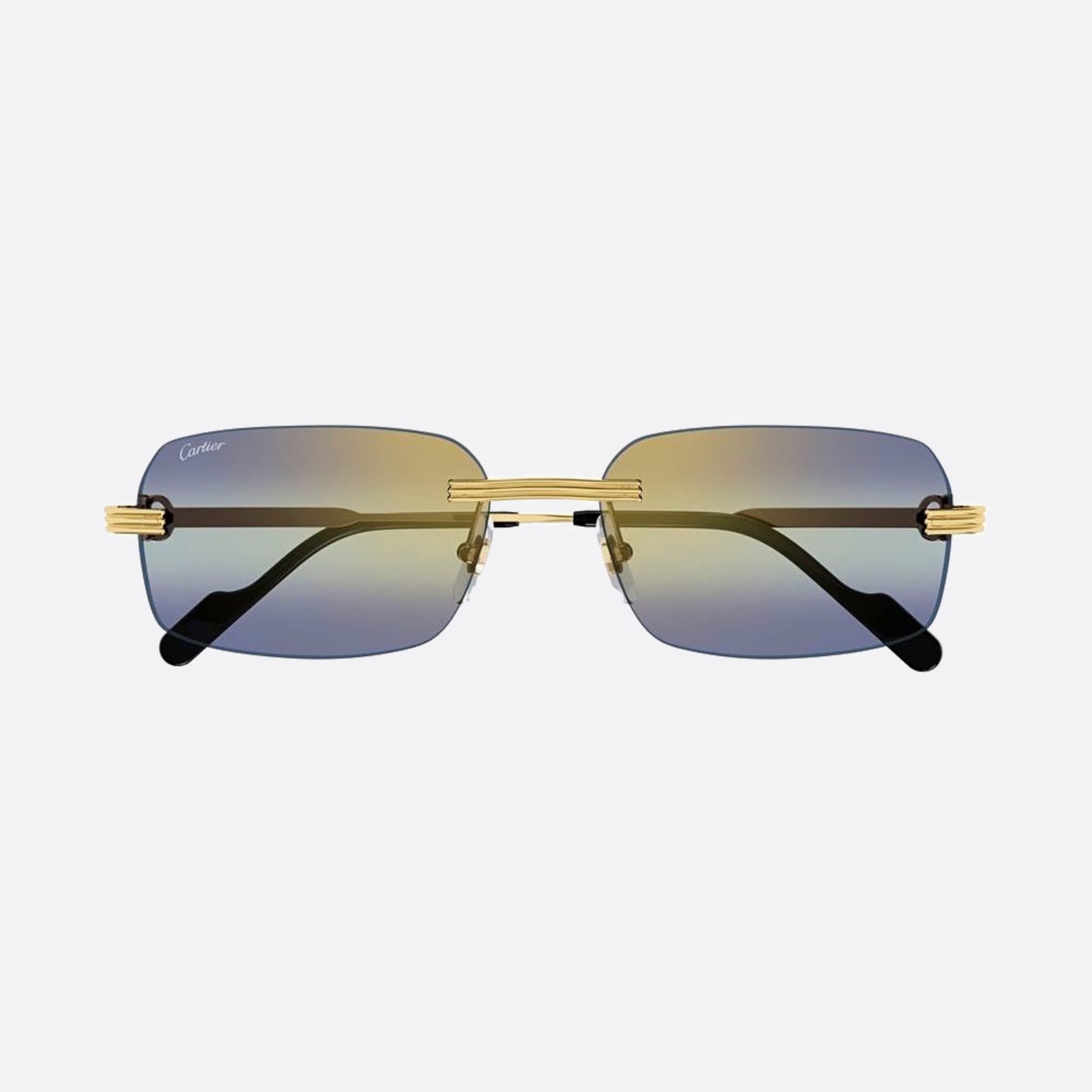 Cartier 58mm Gold Geometric Photochromic Men Sunglasses - Main View