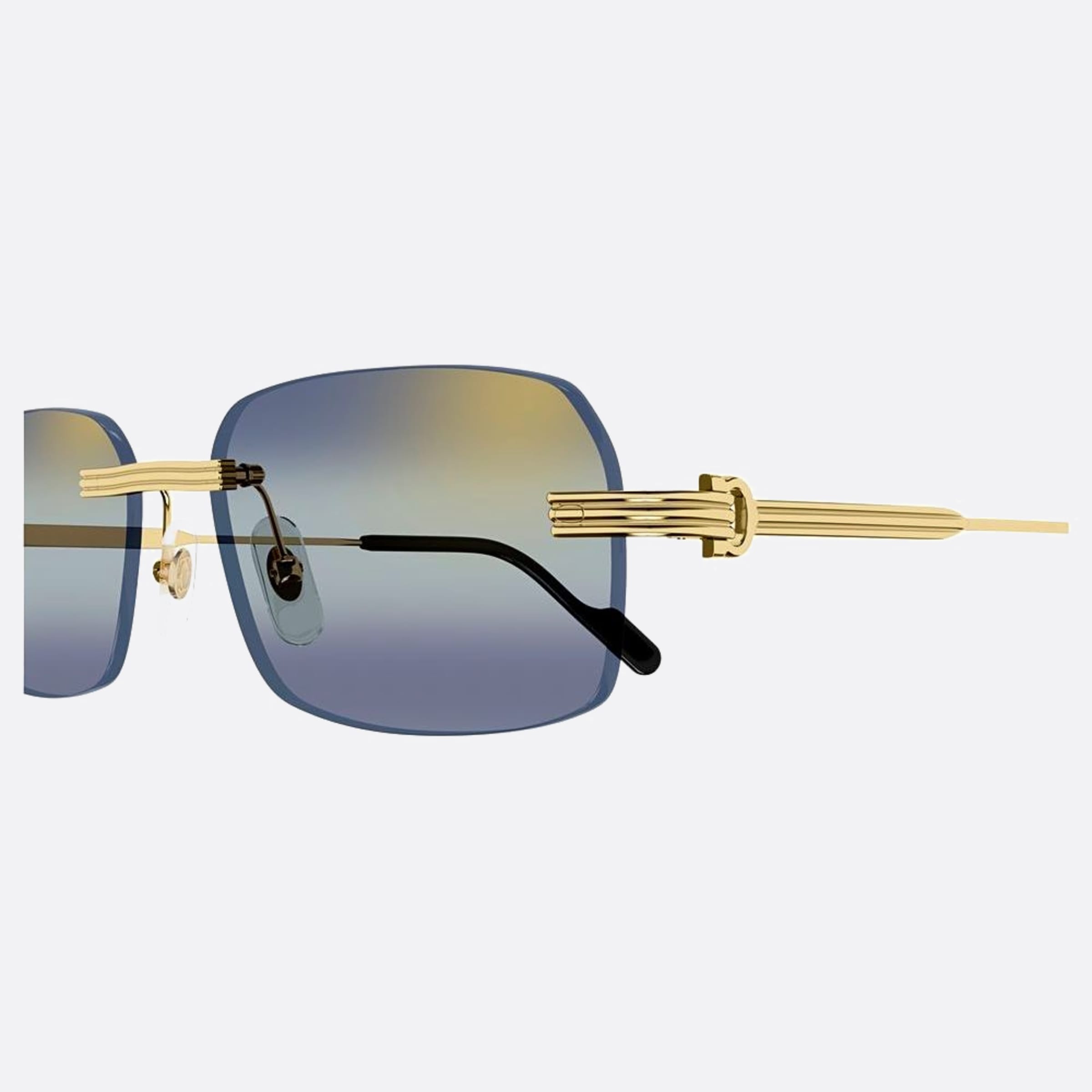 Cartier 58mm Gold Geometric Photochromic Men Sunglasses - Detail View