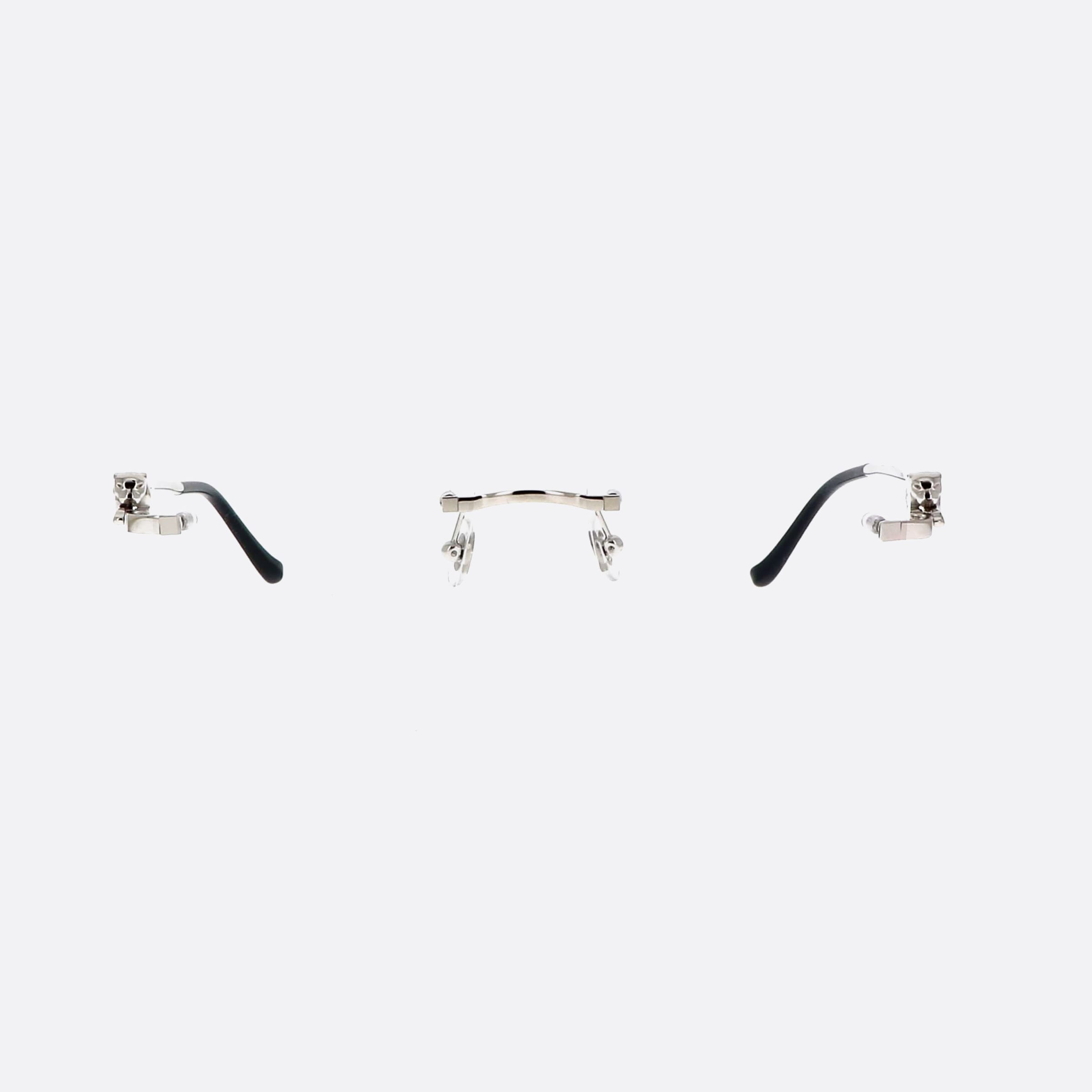 Cartier 54mm Silver Rectangle Men Eyeglasses - Side View