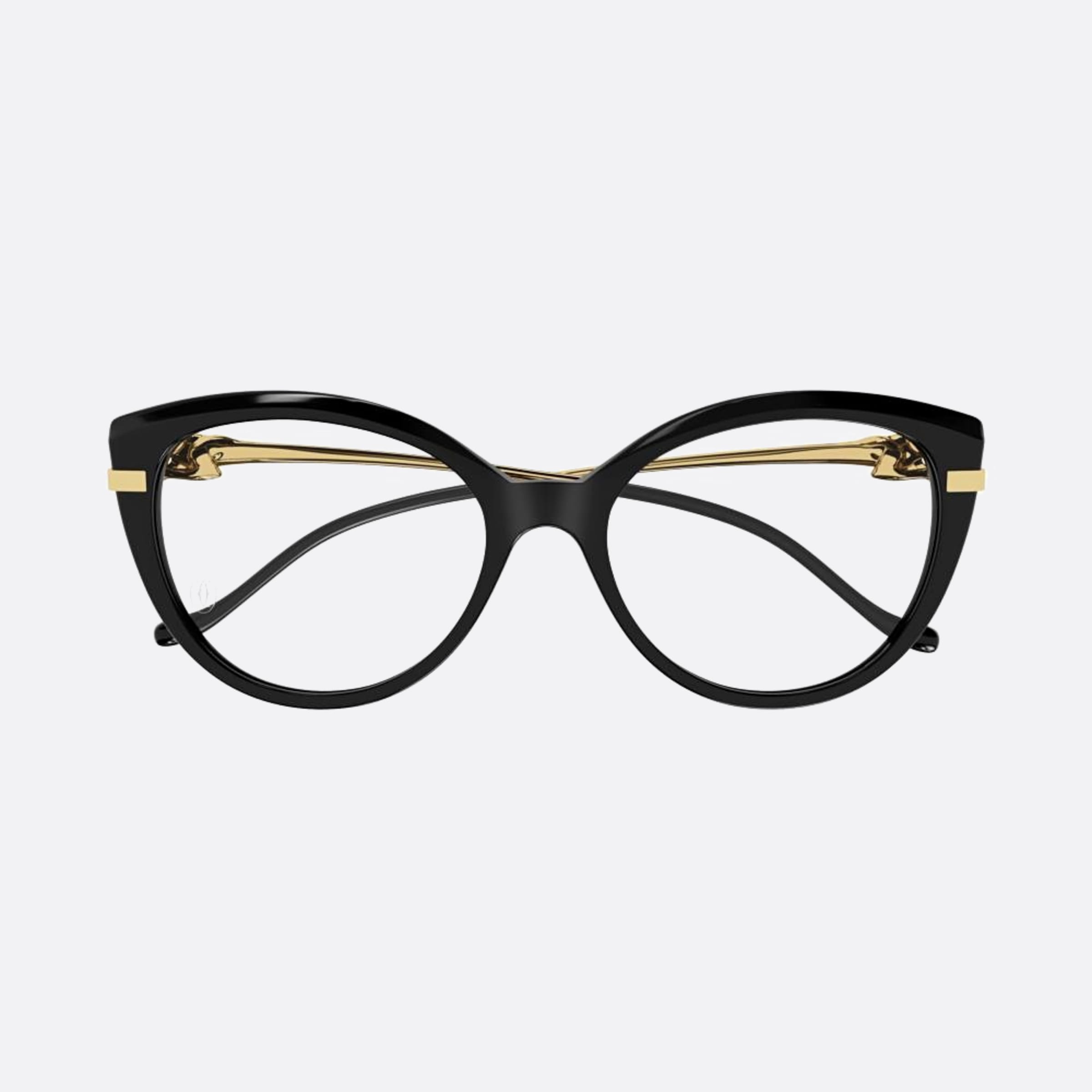 Cartier 54mm Black Cat Eye Women Eyeglasses - Main View