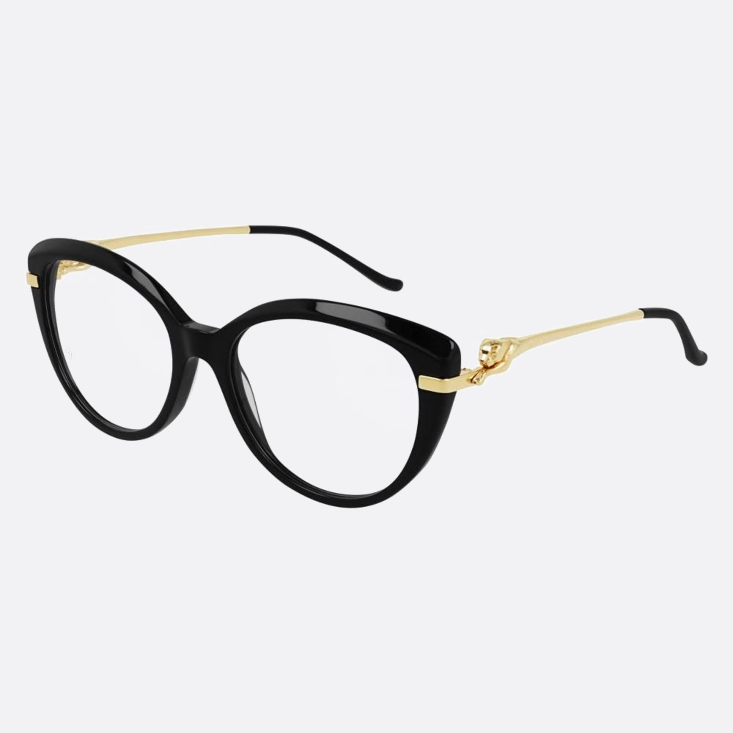 Cartier 54mm Black Cat Eye Women Eyeglasses - Side View