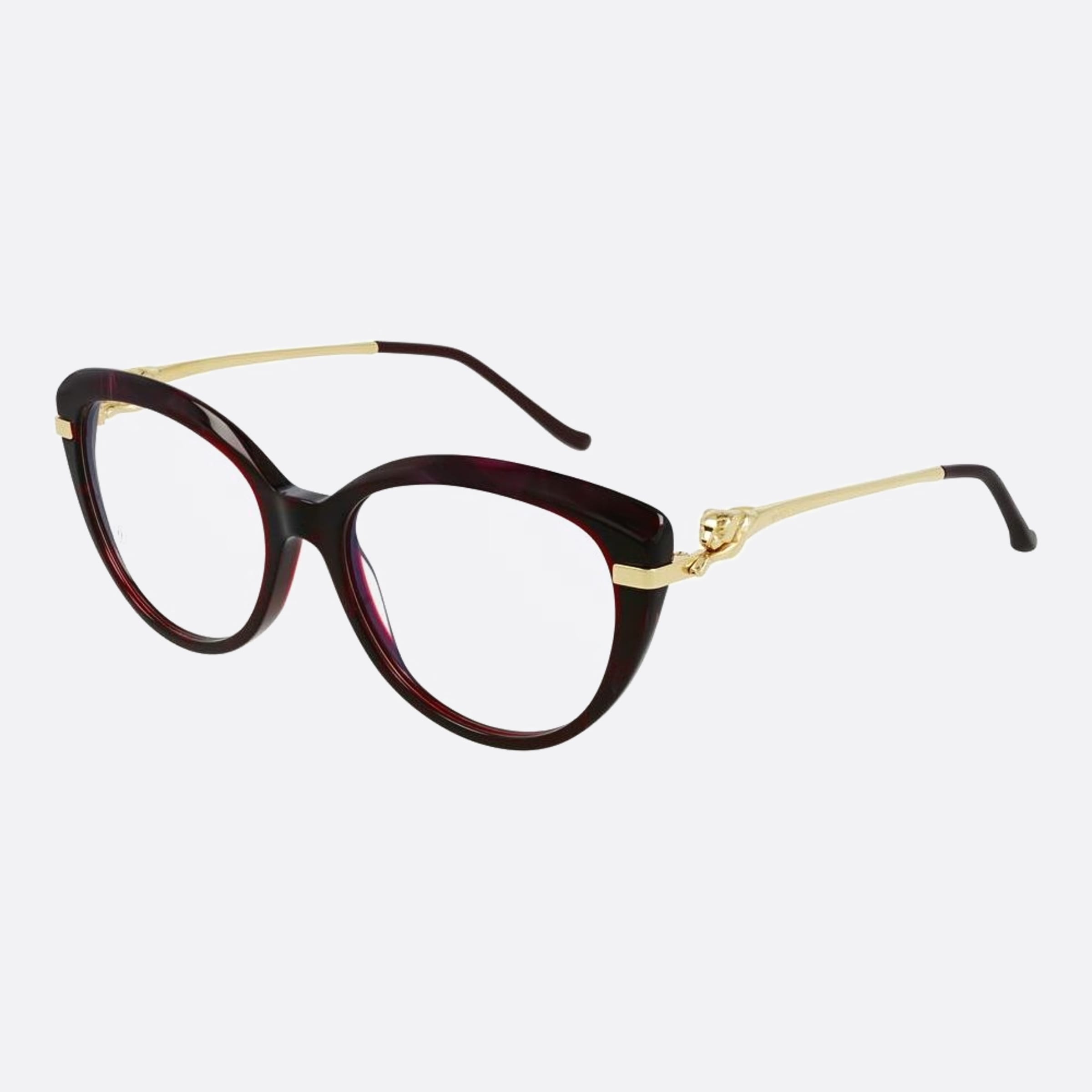 Cartier 54mm Red Cat Eye Women Eyeglasses - Side View