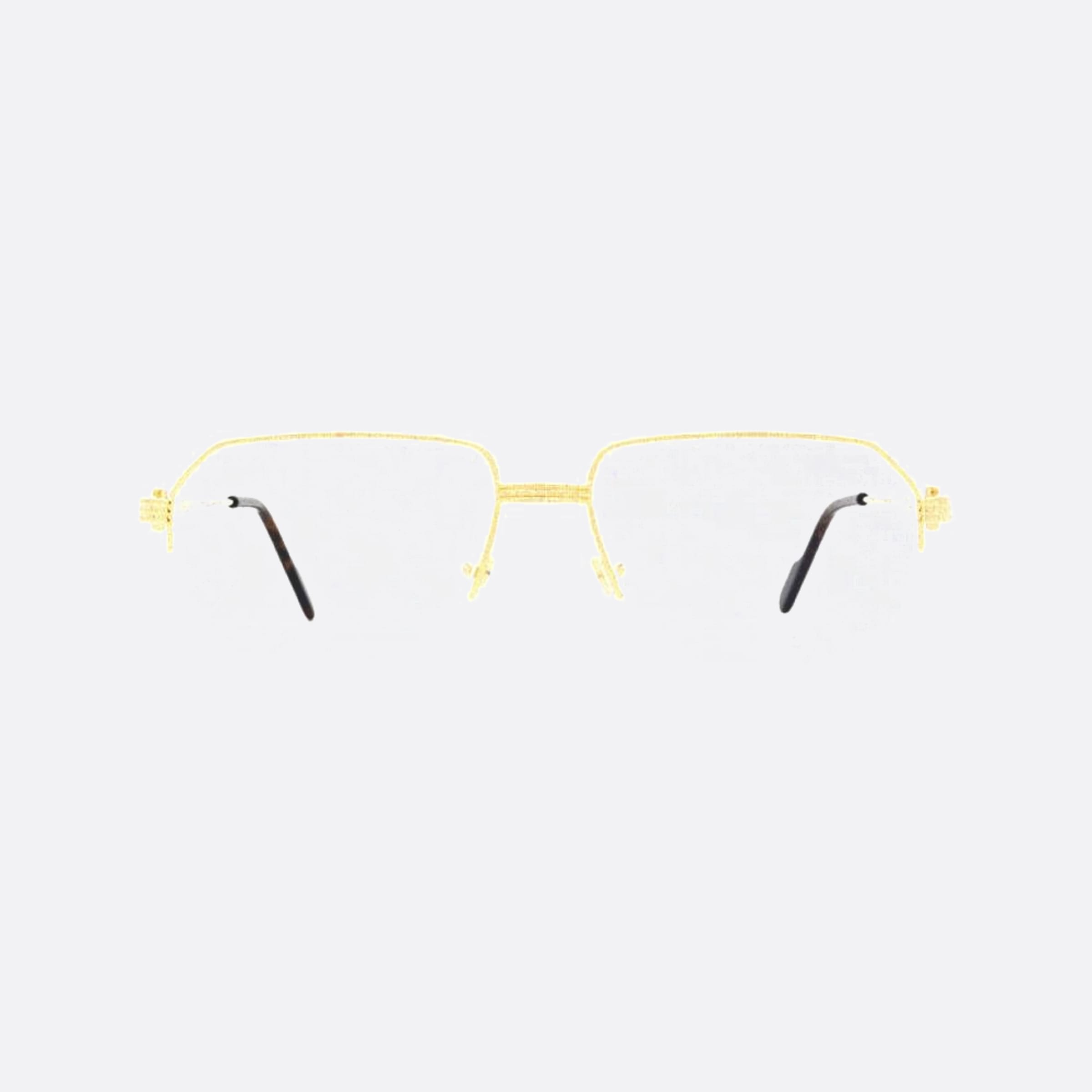 Cartier 56mm Gold Geometric Men Eyeglasses - Main View