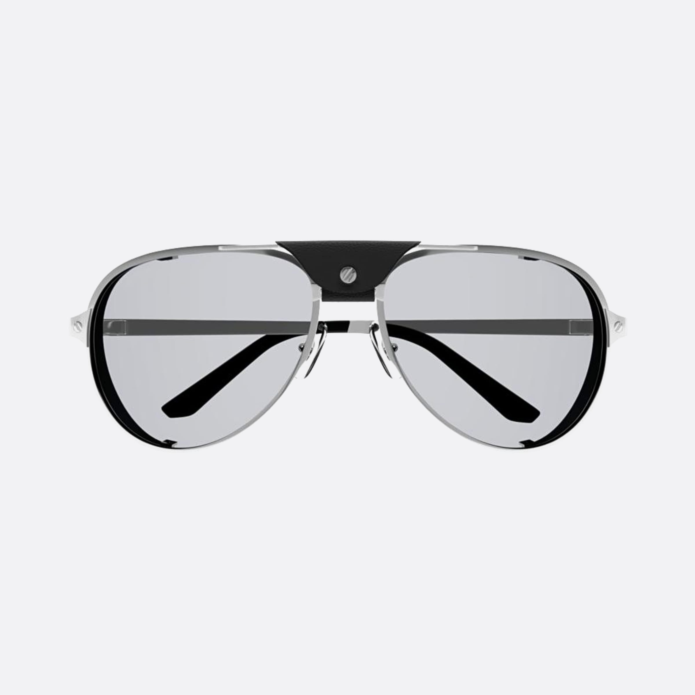 Cartier 61mm Silver Pilot Men Sunglasses - Main View