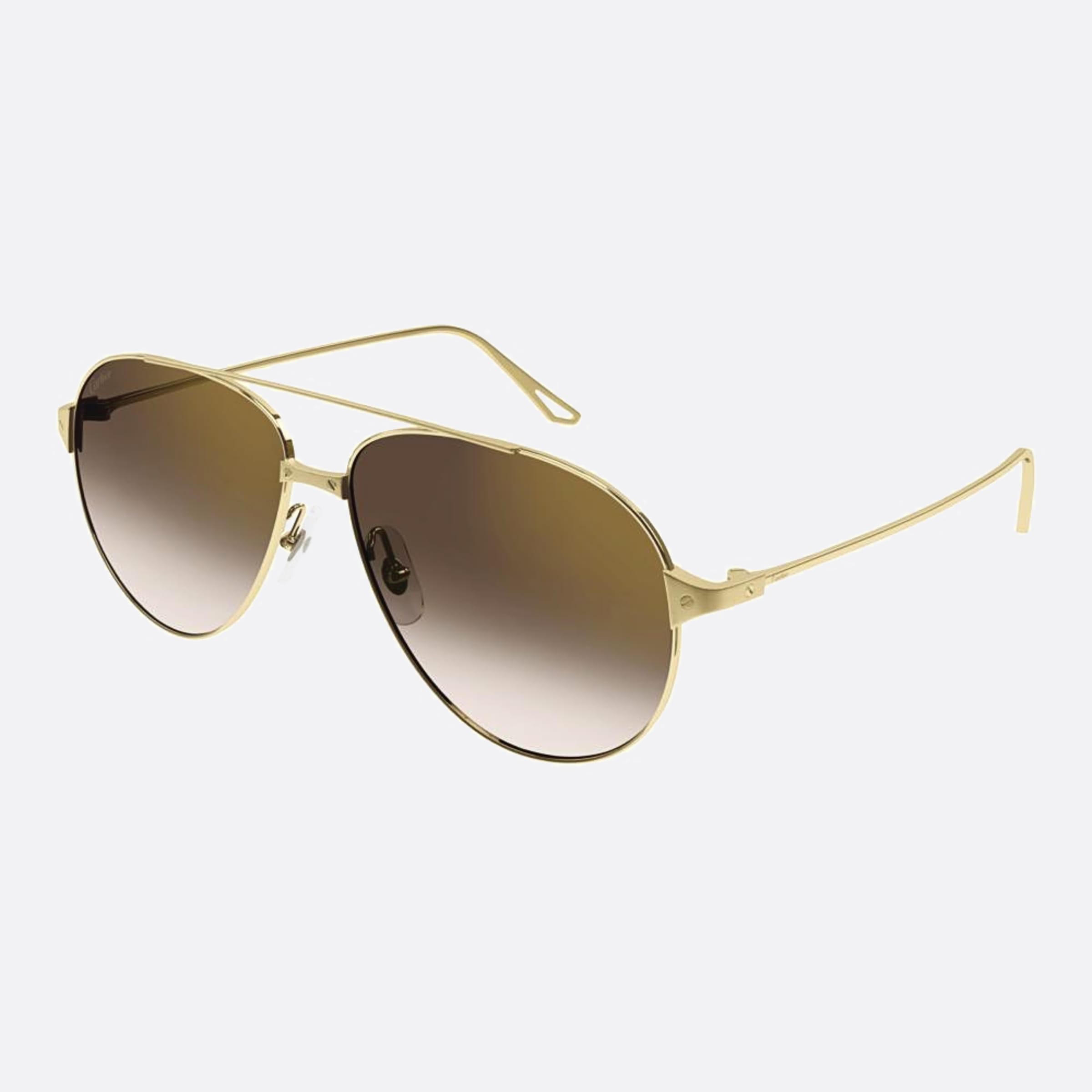 Cartier 57mm Gold Pilot Women Sunglasses - Side View