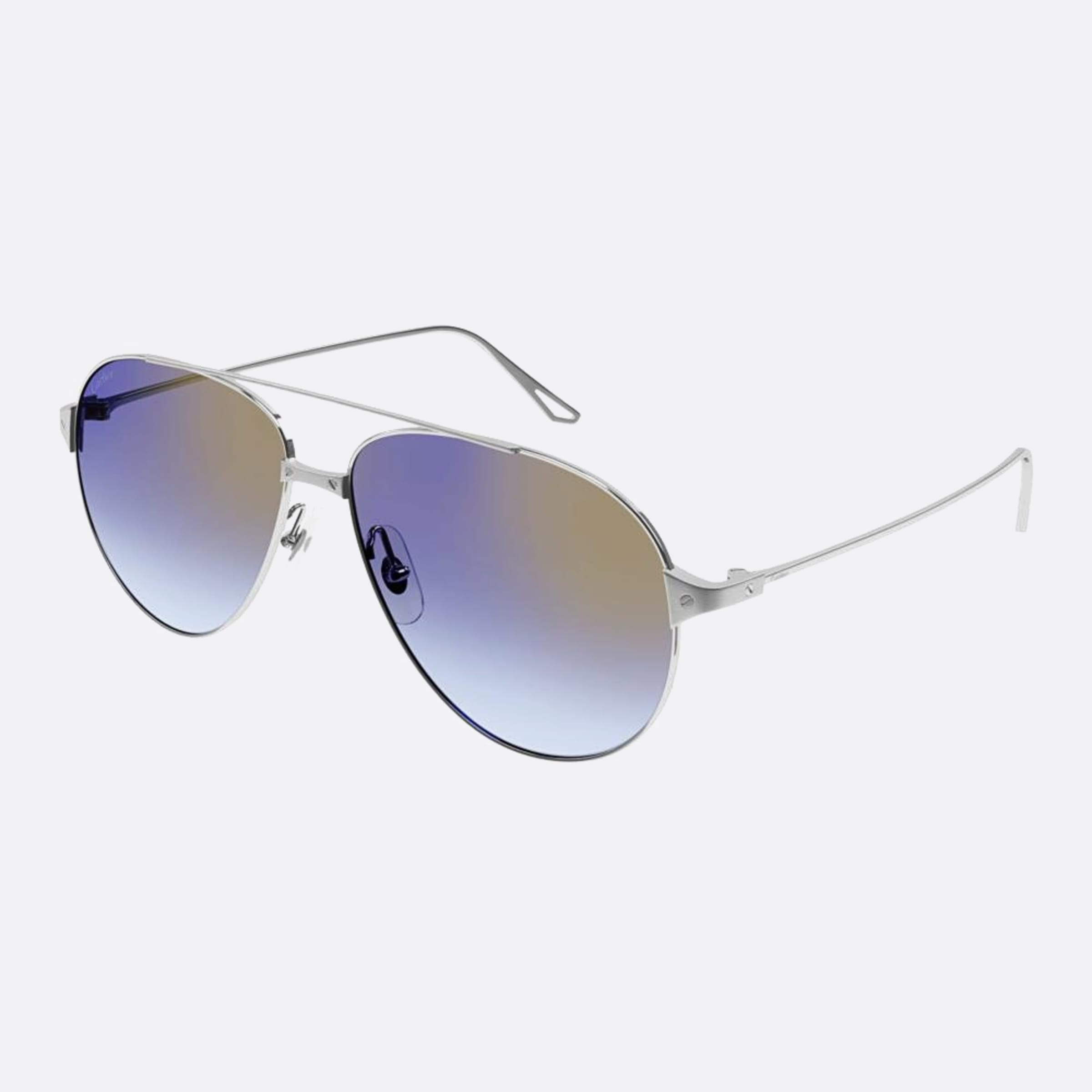 Cartier 59mm Silver Pilot Women Sunglasses - Side View