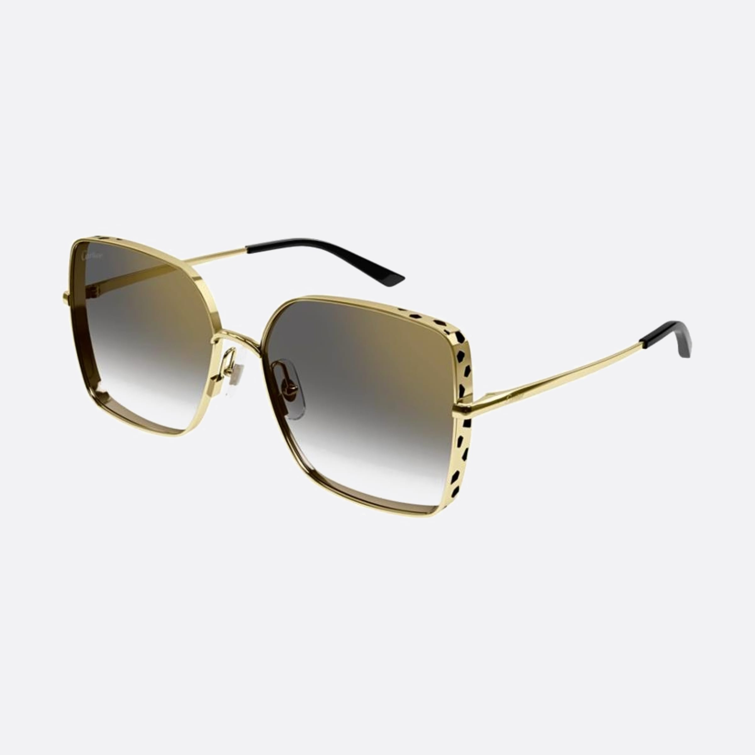 Cartier 59mm Gdgy Gold Oversize Women Sunglasses - Side View