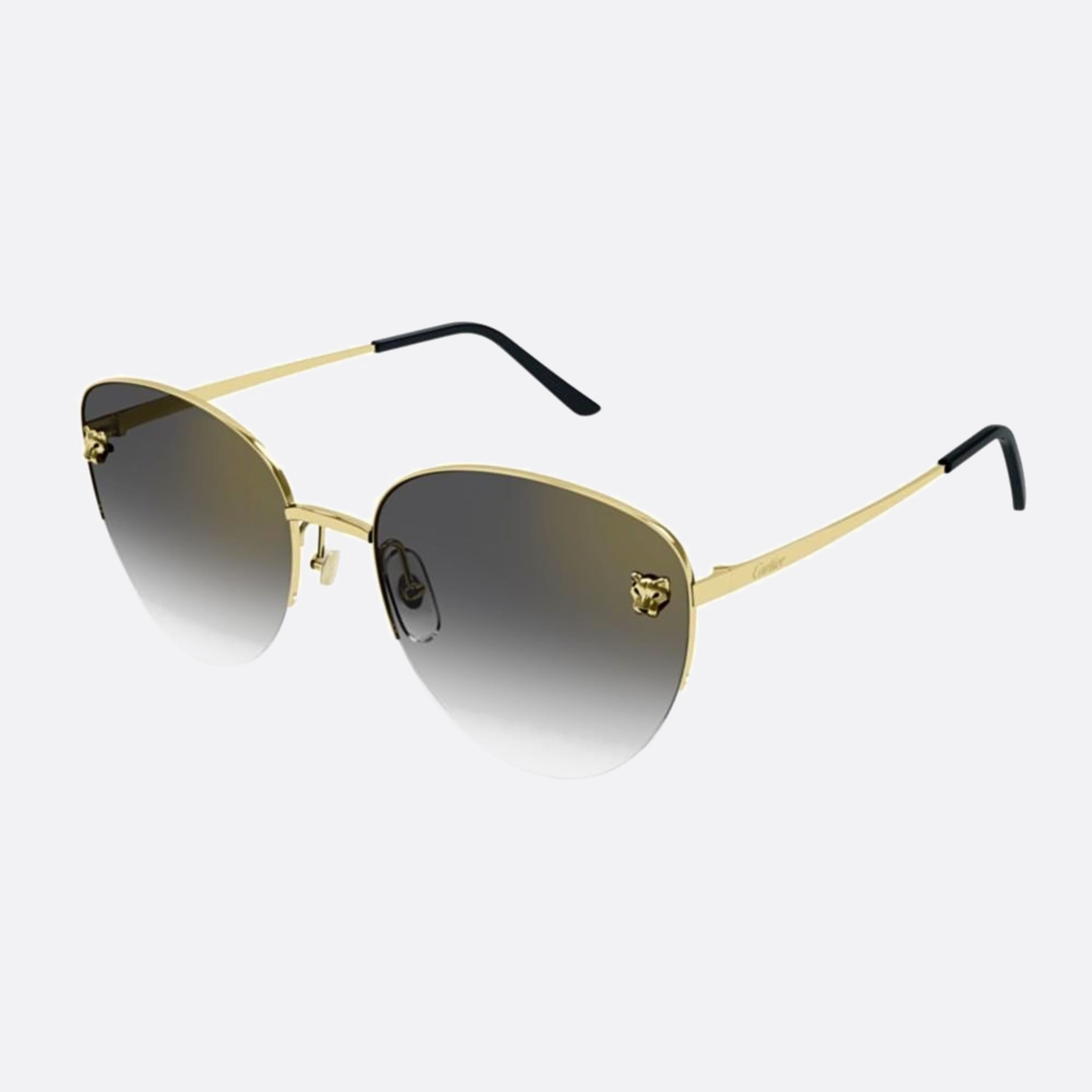 Cartier 59mm Gold Geometric Women Sunglasses - Side View