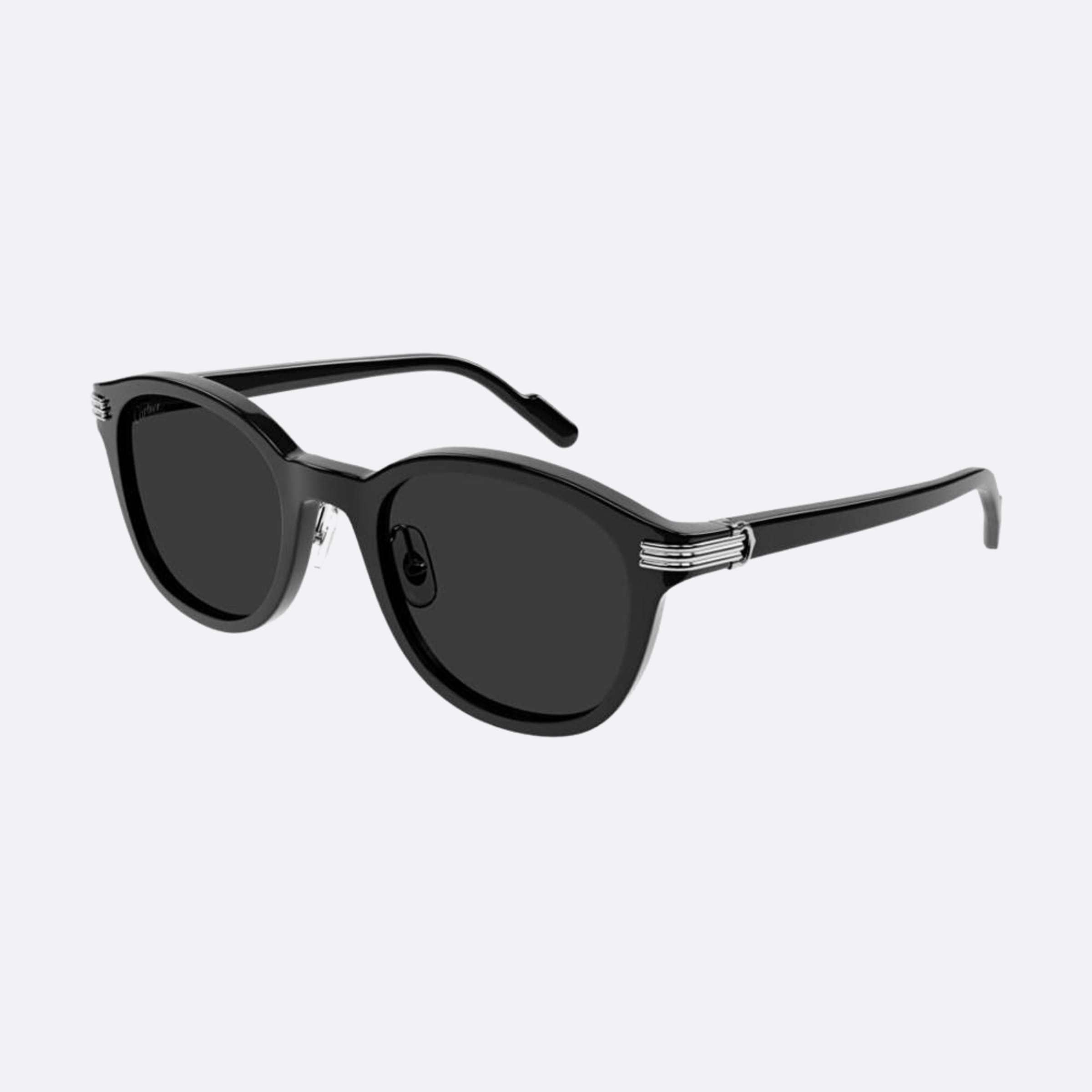 Cartier 53mm Bkgy Black Pantos Men Sunglasses - Side View