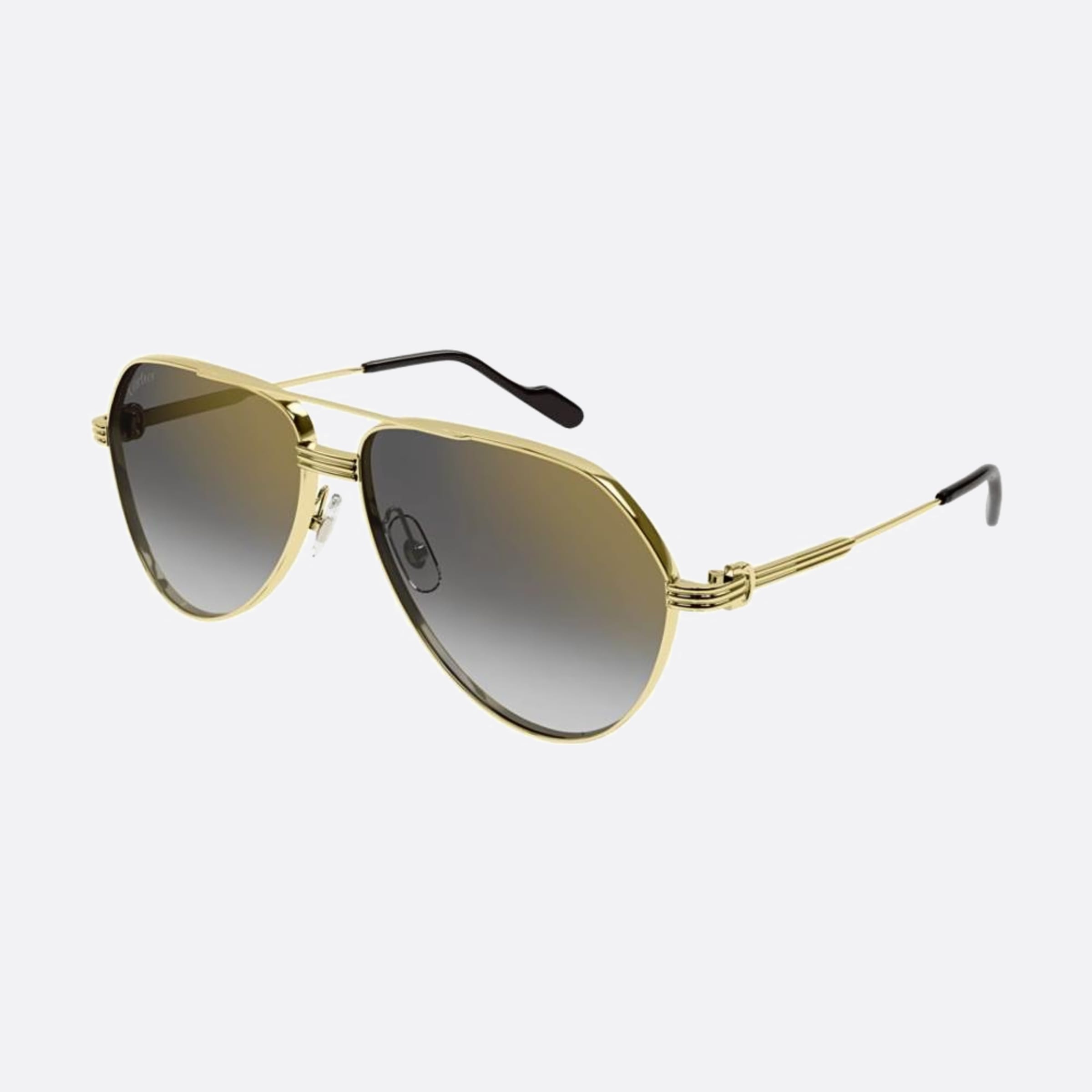 Cartier 61mm Gdgy Gold Visor Men Sunglasses - Side View