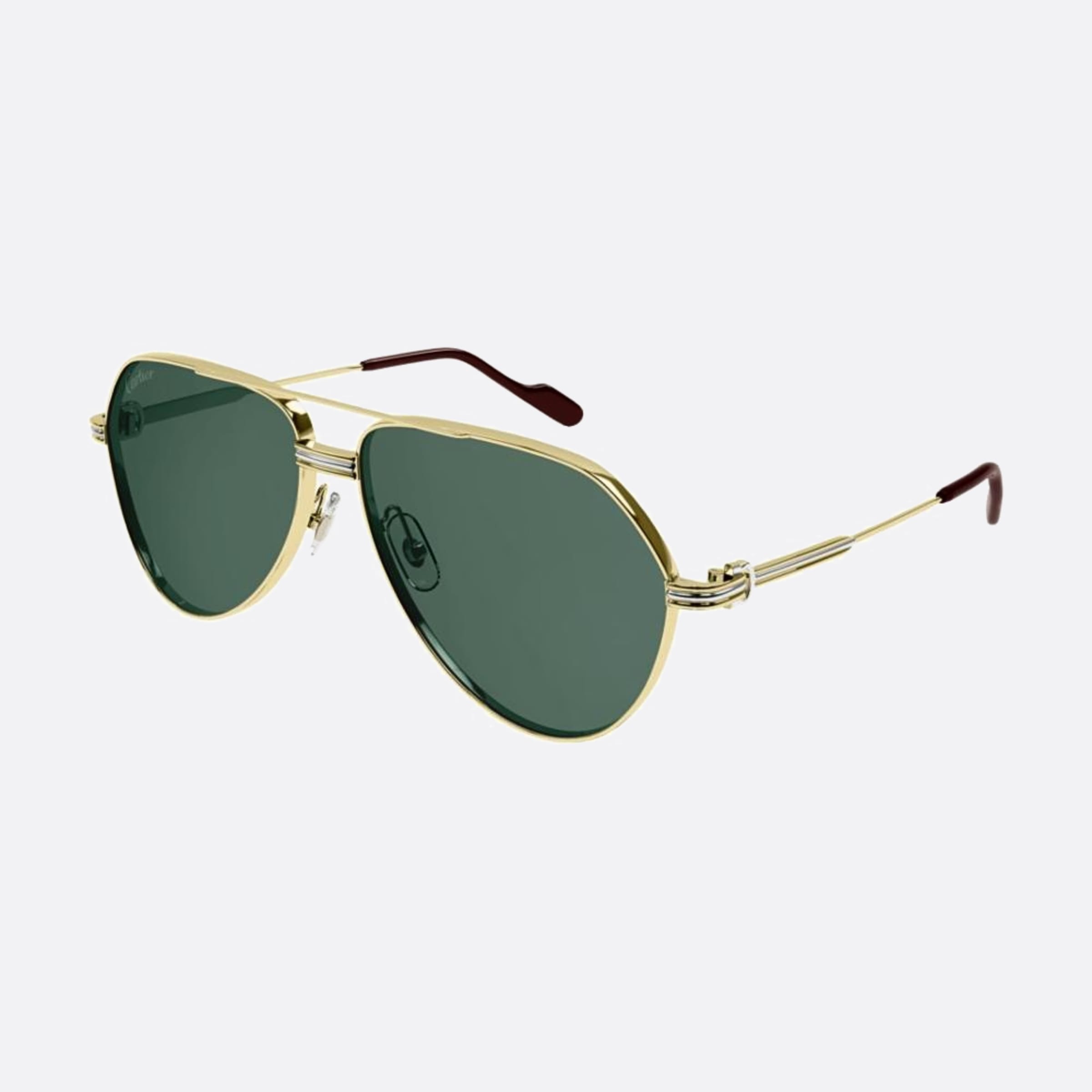 Cartier 61mm Gdgg Gold Visor Men Sunglasses - Side View