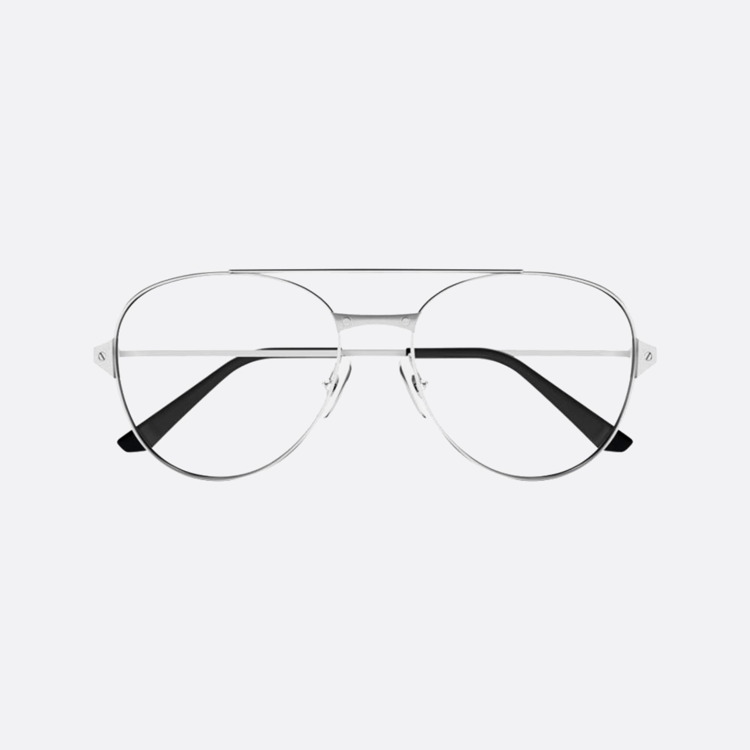 Cartier 55mm Silver Pilot Women Eyeglasses - Main View