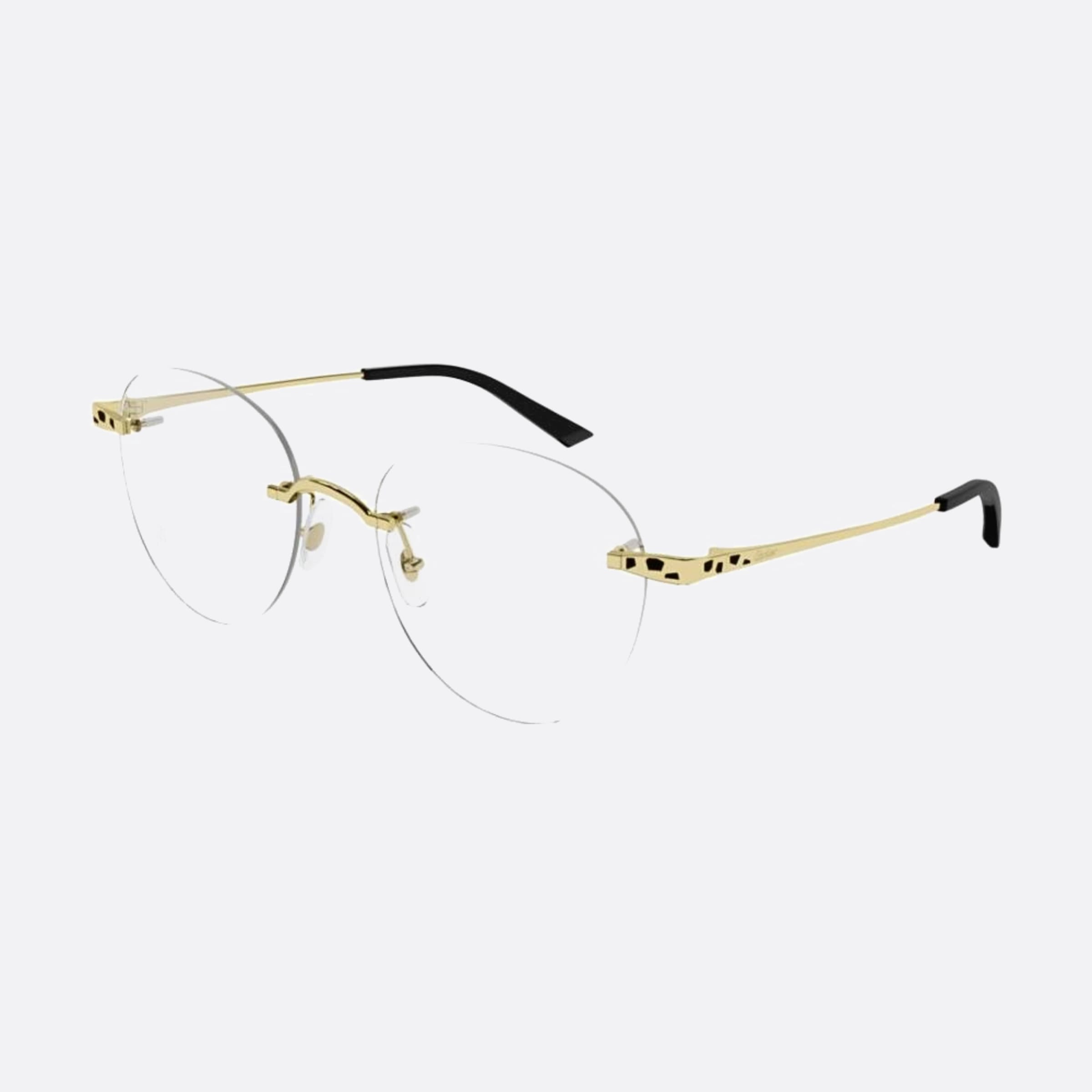 Cartier 52mm Gold Round Women Eyeglasses - Side View