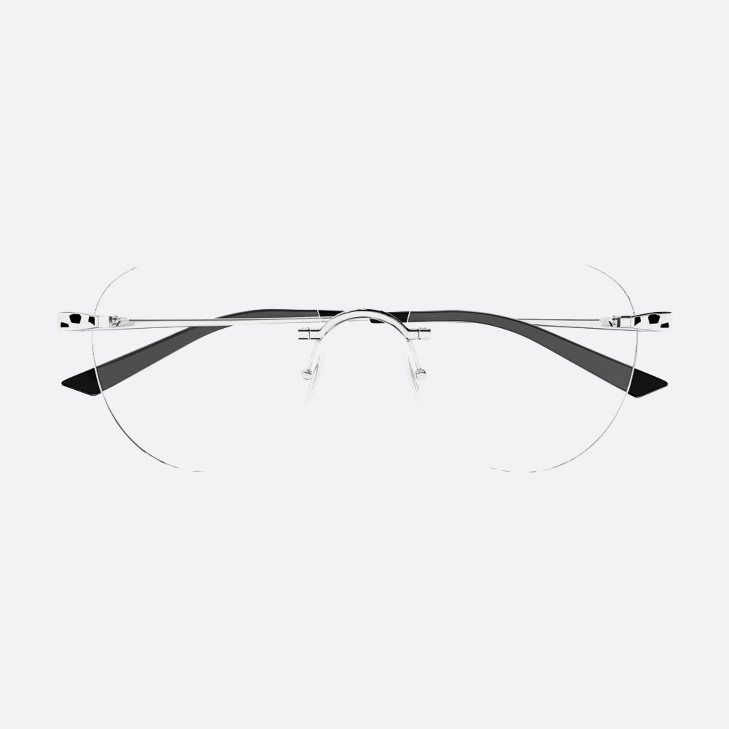 Cartier 52mm Silver Round Women Eyeglasses - Main View