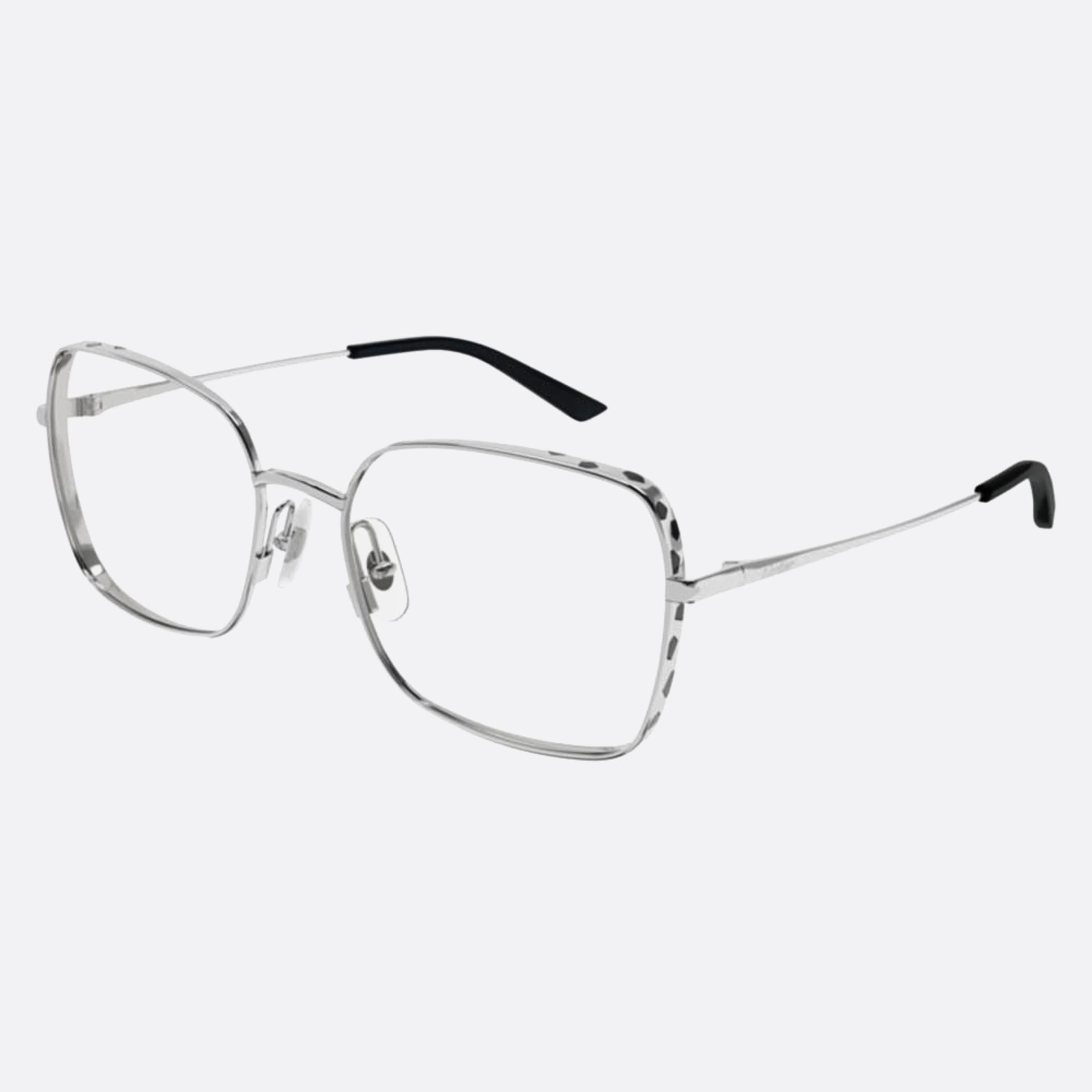 Cartier 56mm Silver Squared Women Eyeglasses - Side View