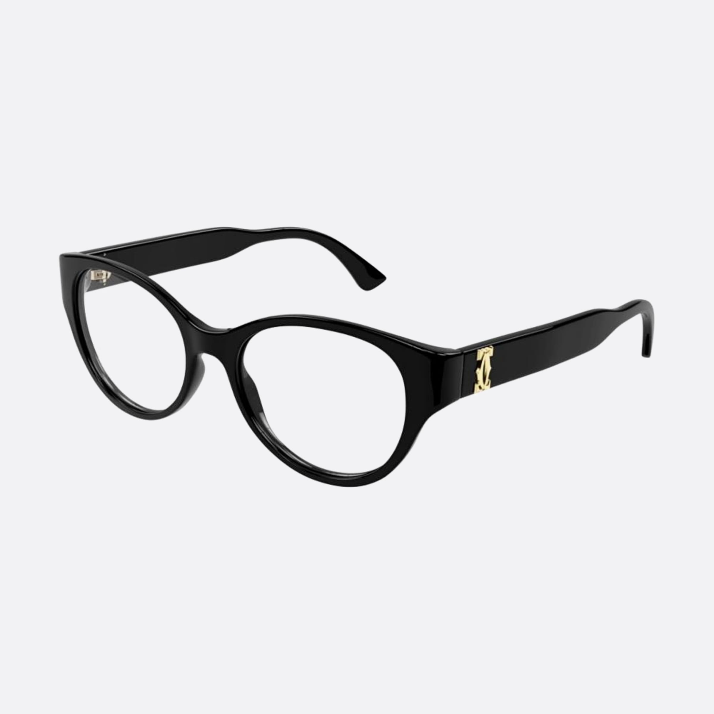 Cartier 53mm Black Squared Women Eyeglasses - Side View