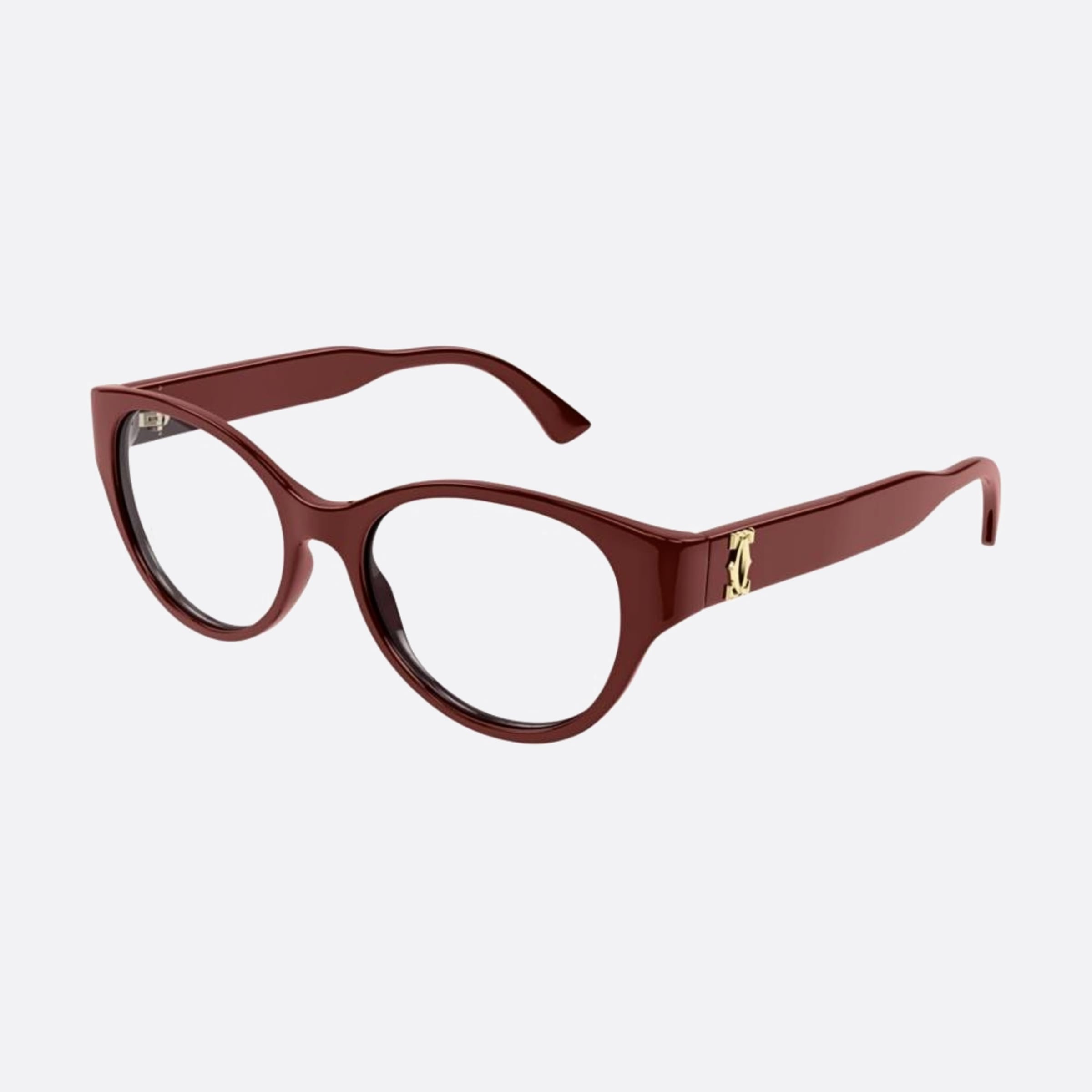 Cartier 53mm Red Squared Women Eyeglasses - Side View