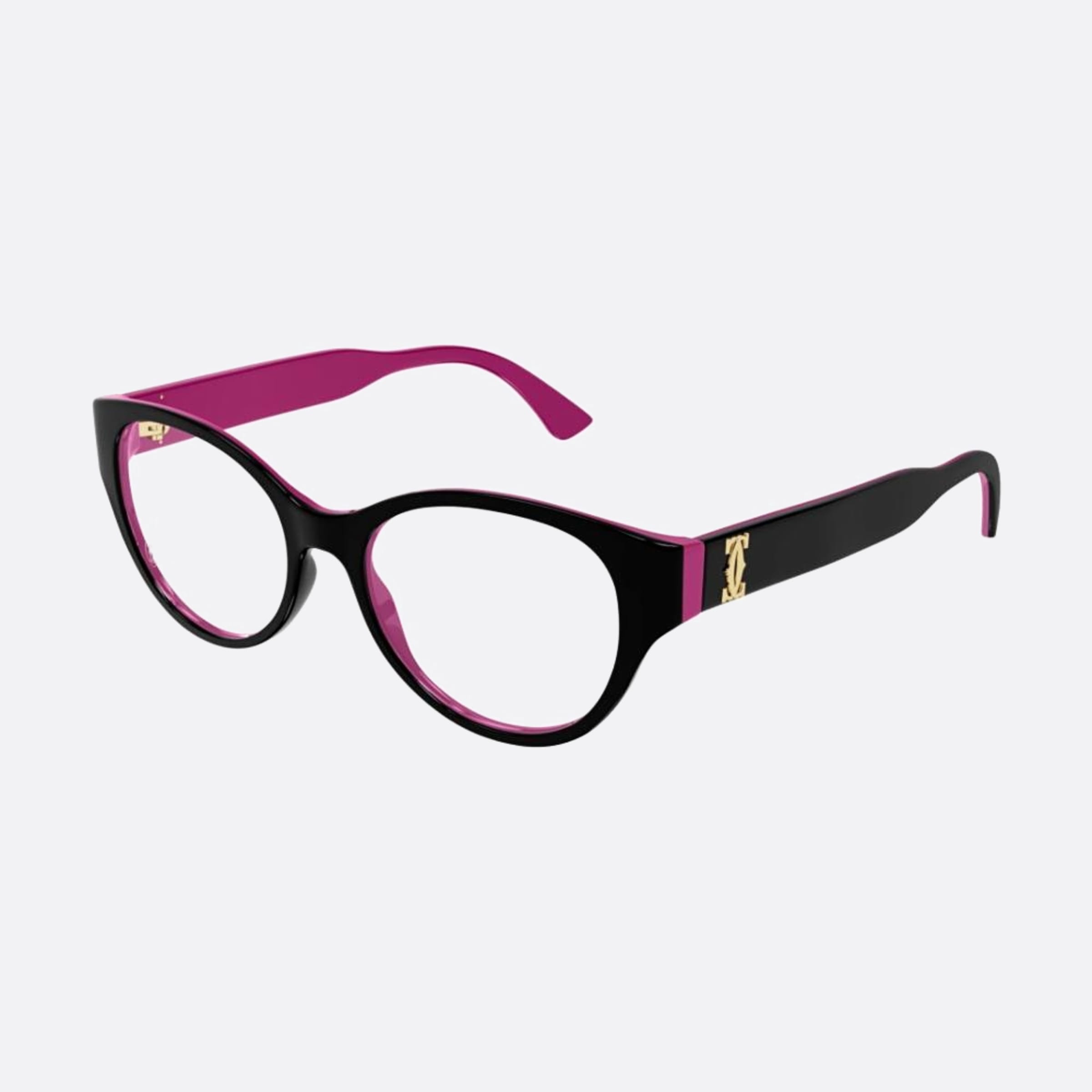 Cartier 53mm Black Squared Women Eyeglasses - Side View