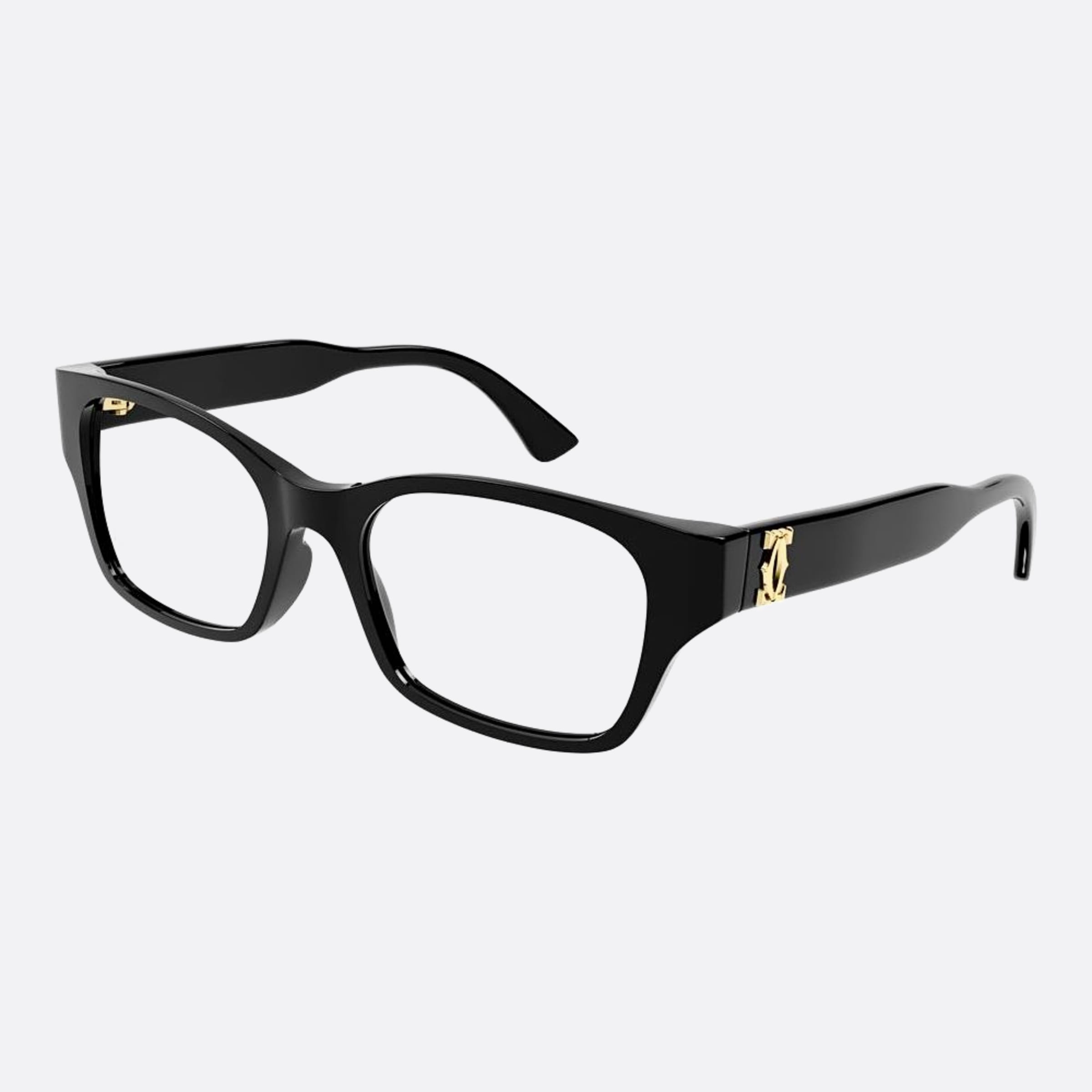 Cartier 52mm Black Visor Women Eyeglasses - Side View