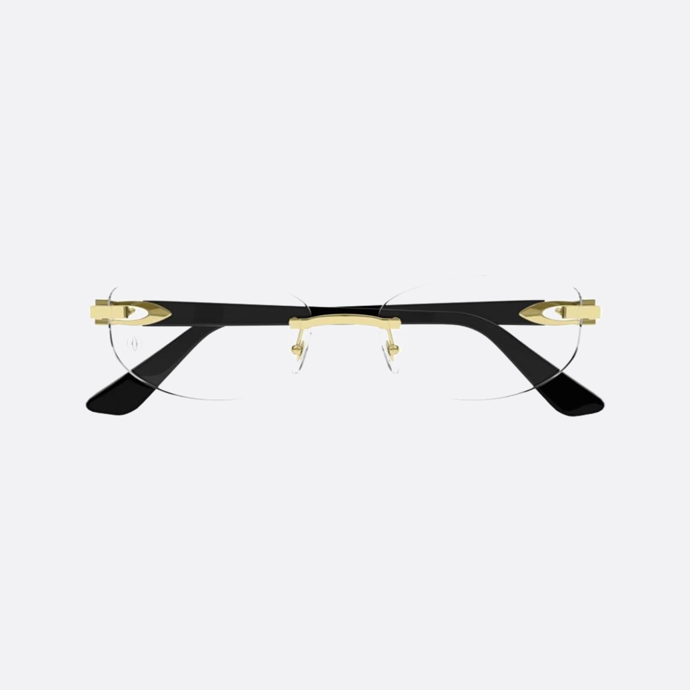 Cartier 52mm Bkgd Black Squared Women Eyeglasses - Main View