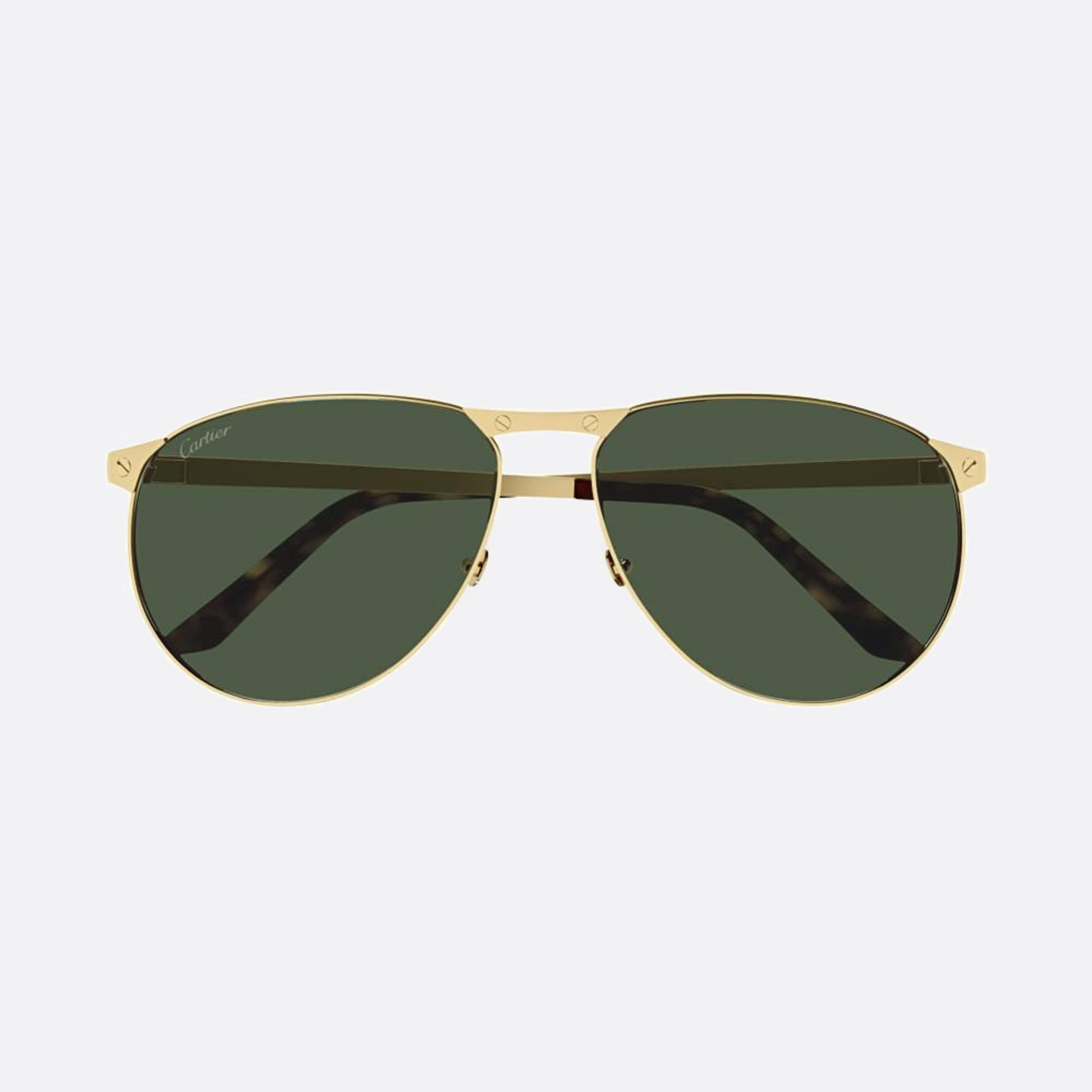 Cartier 62mm Gold Pilot Polarized Men Sunglasses - Main View