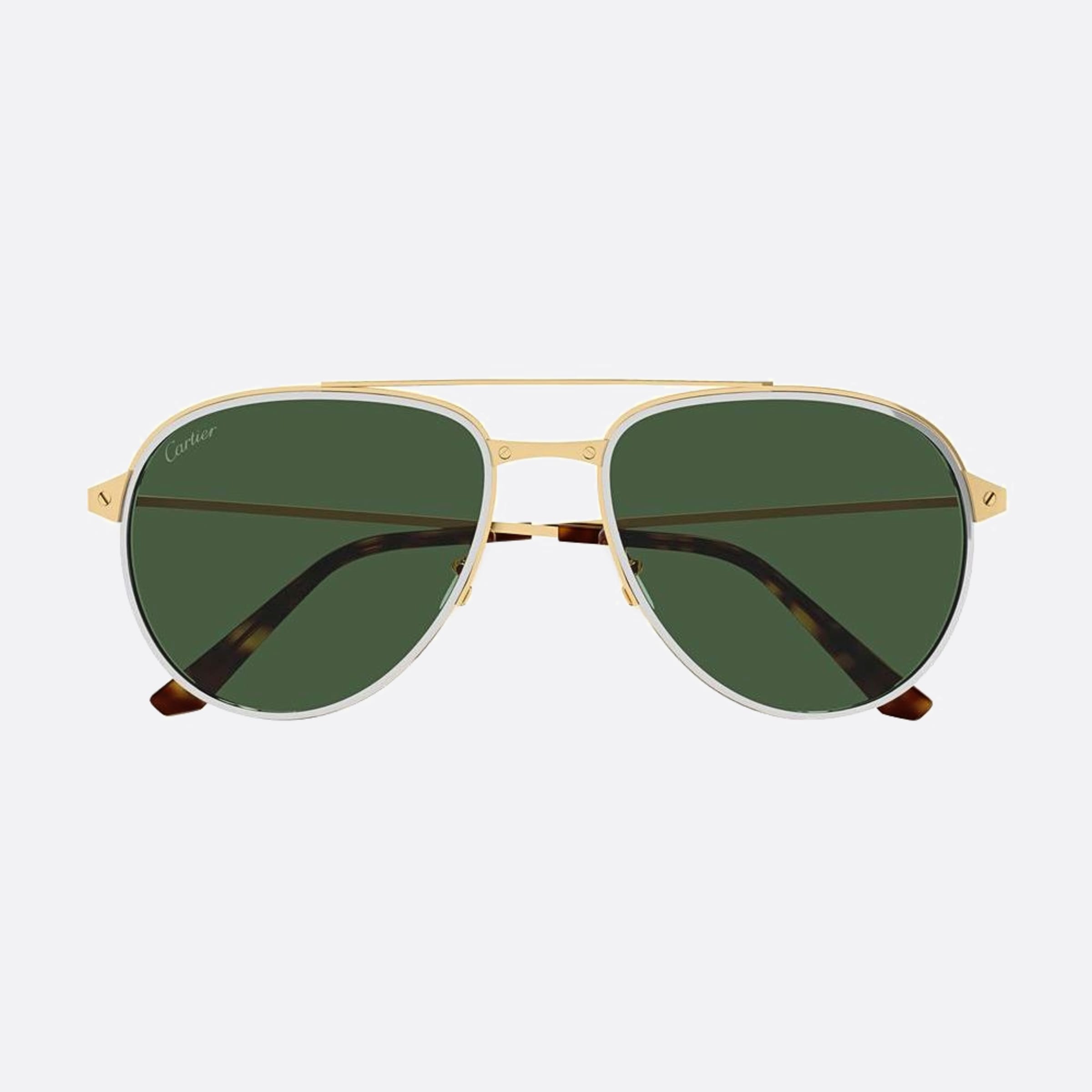 Cartier 59mm Gold Pilot Polarized Men Sunglasses - Main View