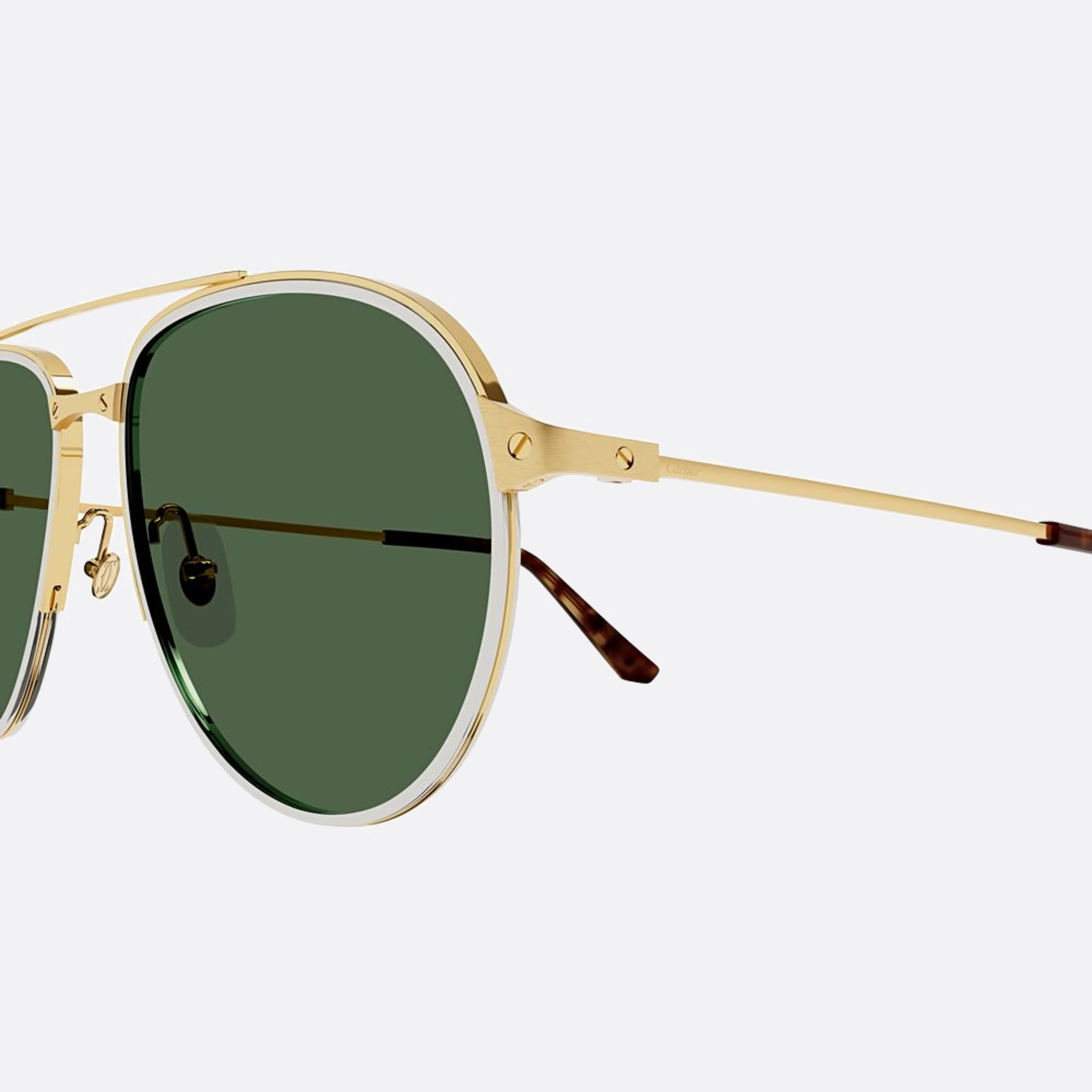 Cartier 59mm Gold Pilot Polarized Men Sunglasses - Detail View