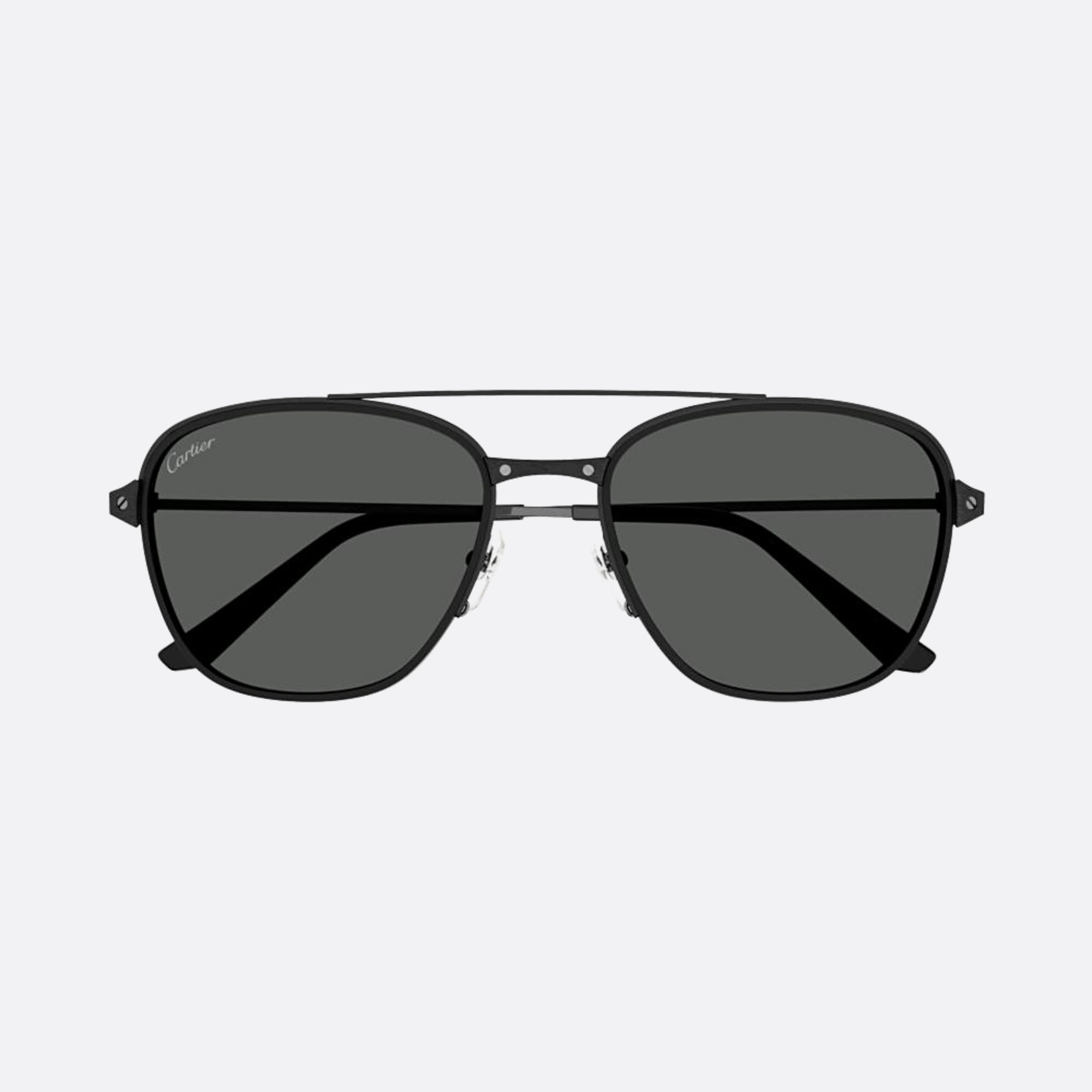 Cartier 57mm Black Pilot Men Sunglasses - Main View