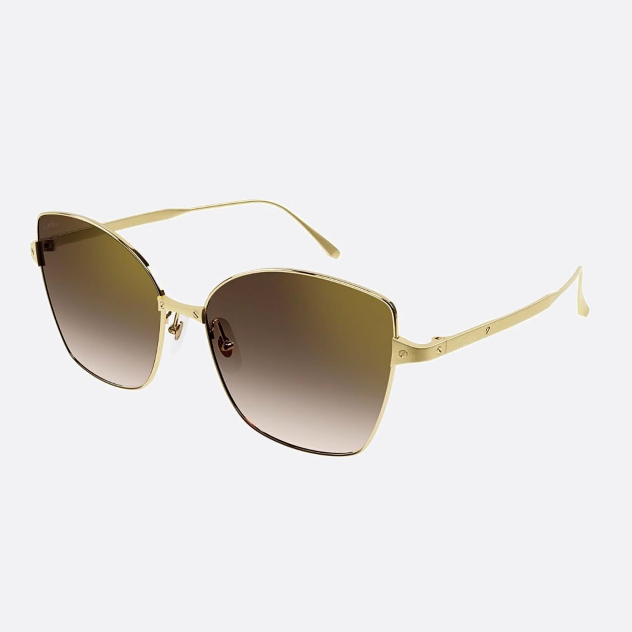 Cartier 59mm Gold Butterfly Women Sunglasses - Side View