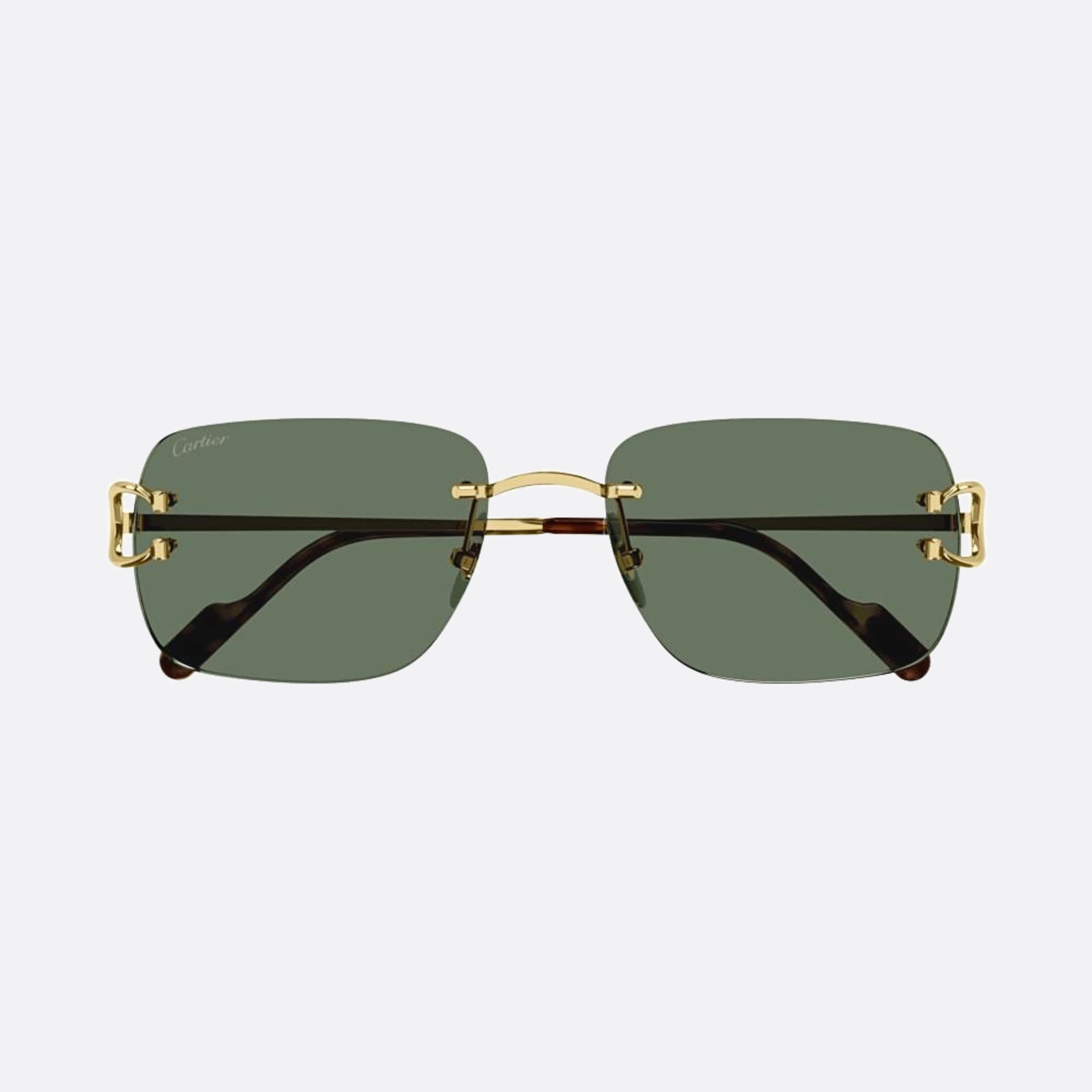Cartier 57mm Gold Geometric Men Sunglasses - Main View