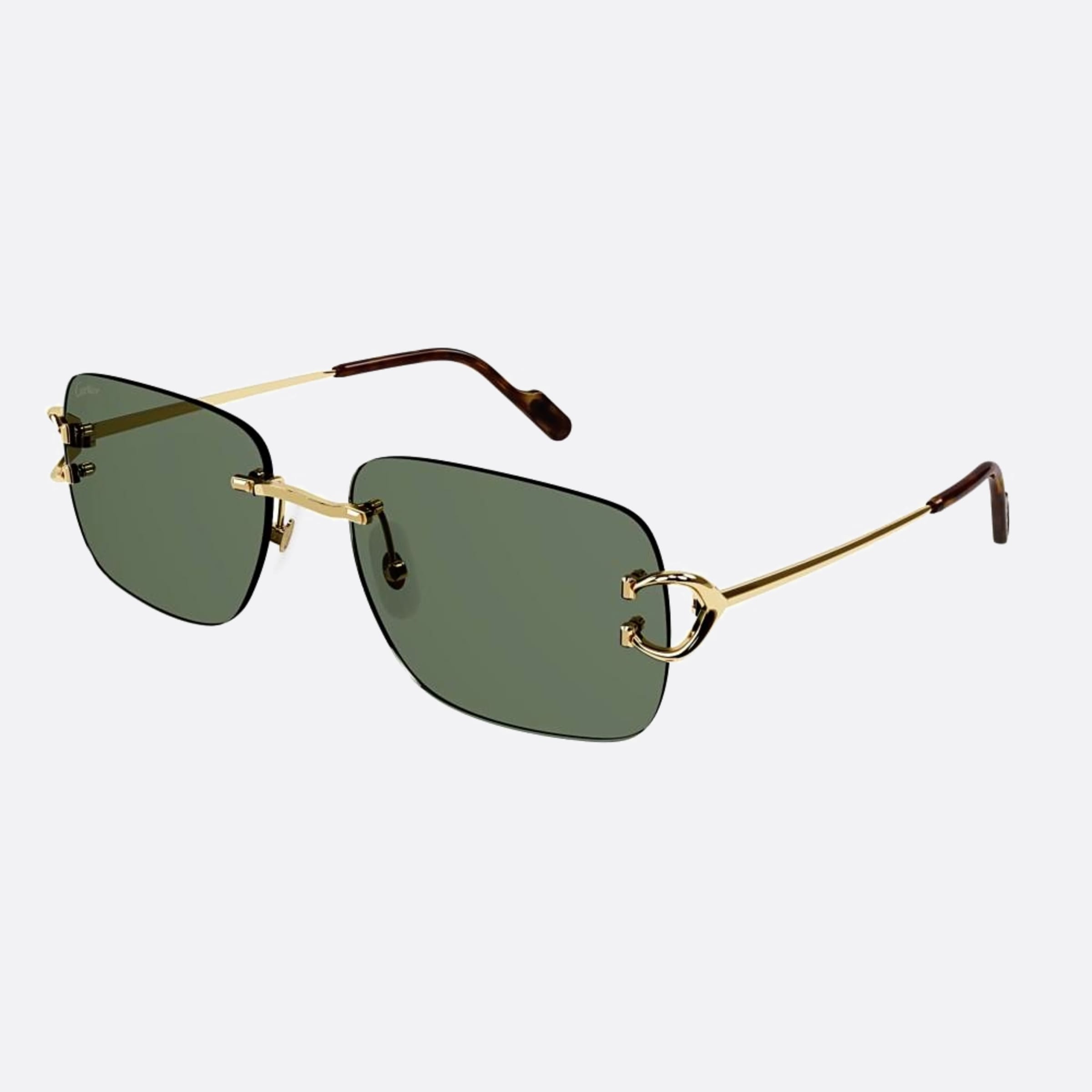 Cartier 57mm Gold Geometric Men Sunglasses - Side View