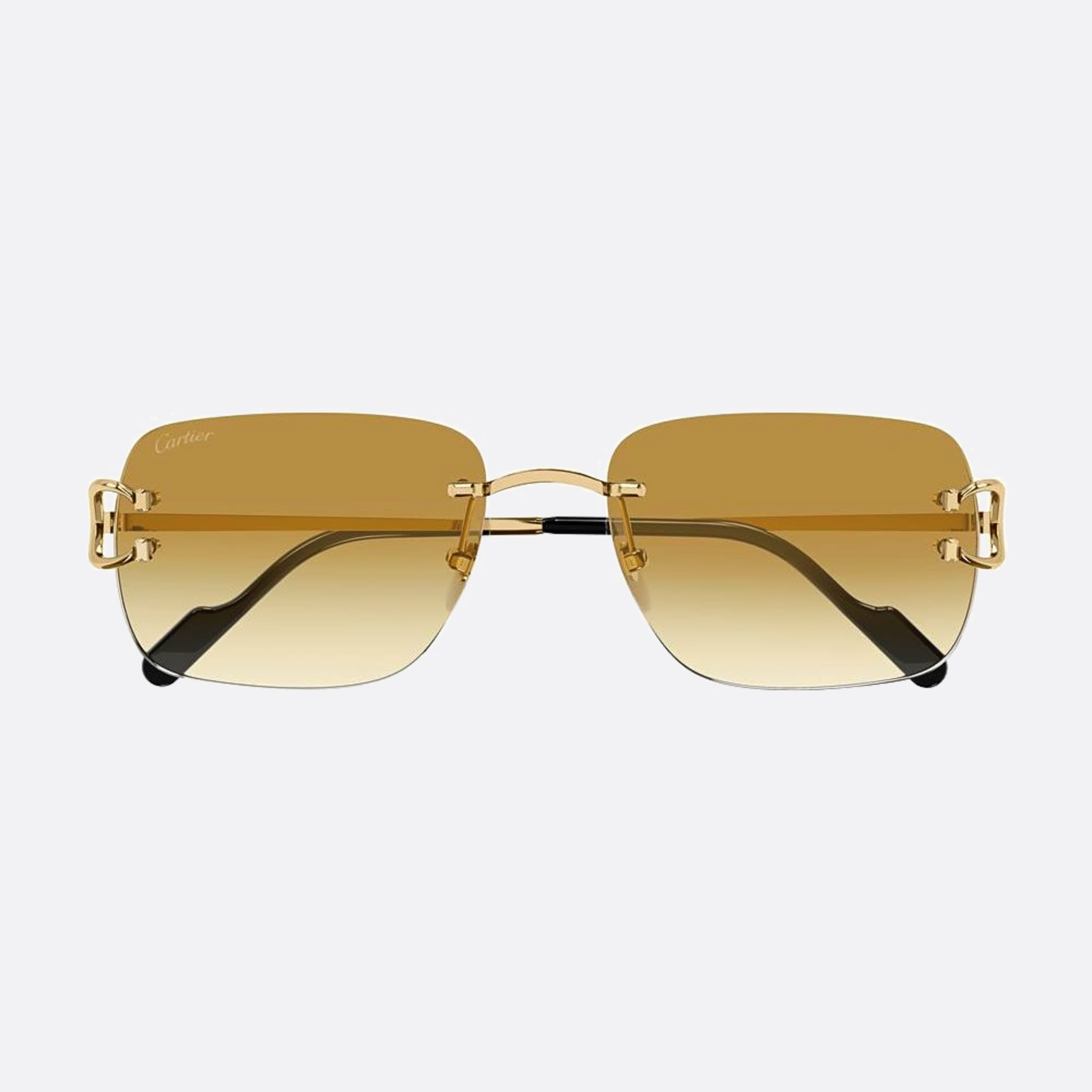 Cartier 57mm Gold Geometric Men Sunglasses - Main View