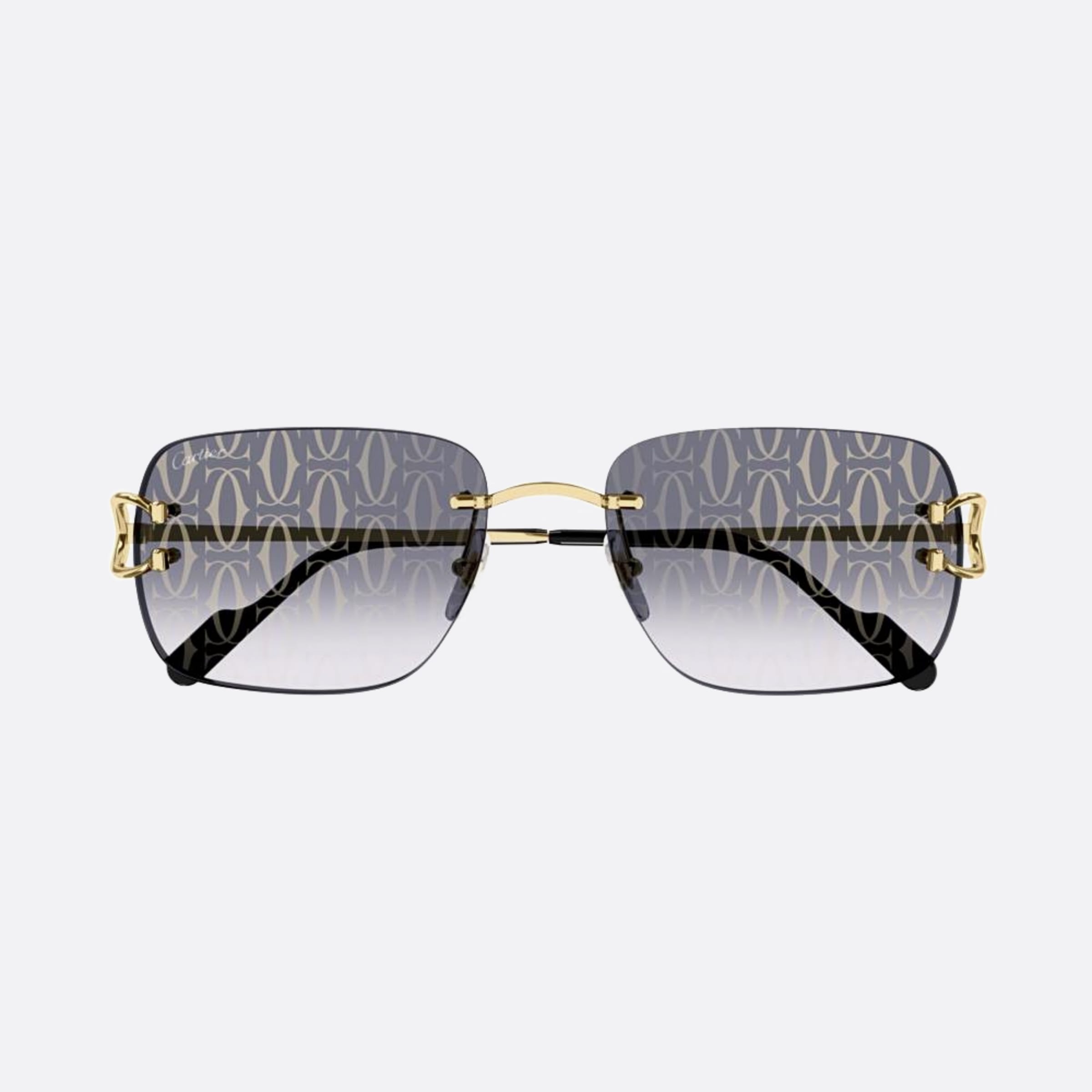Cartier 59mm Gold Geometric Men Sunglasses - Main View
