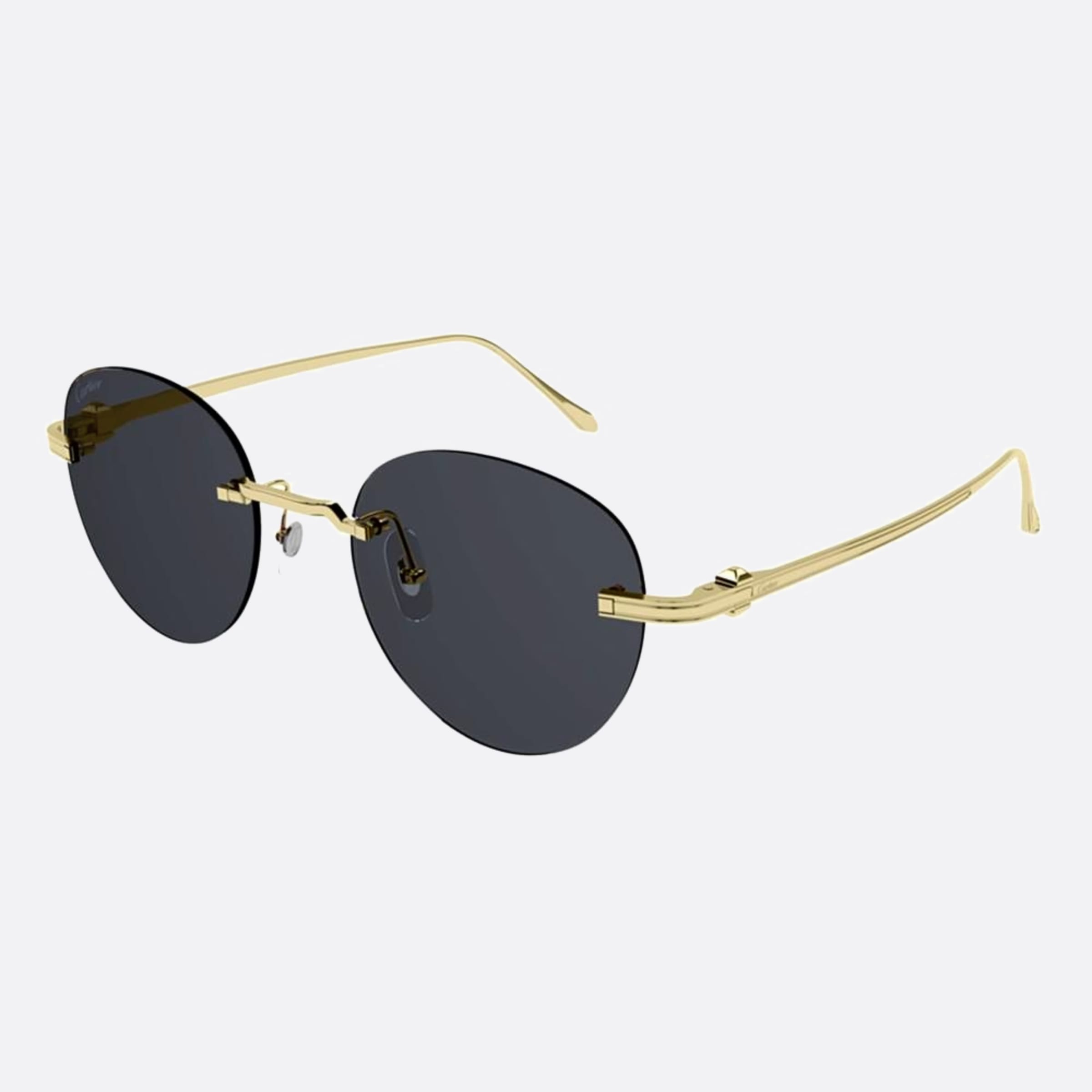 Cartier 51mm Gold Geometric Men Sunglasses - Side View