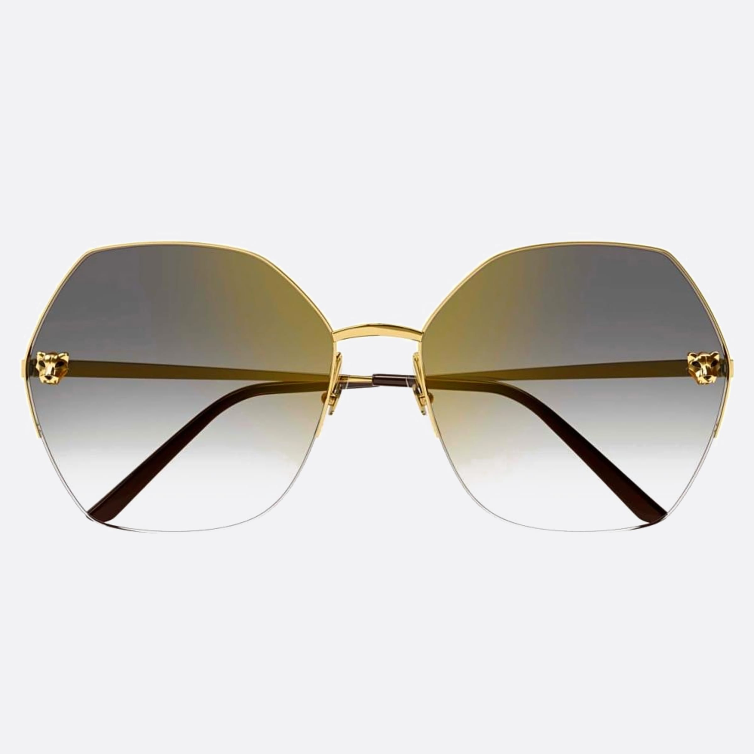 Cartier 62mm Gold Geometric Women Sunglasses - Main View