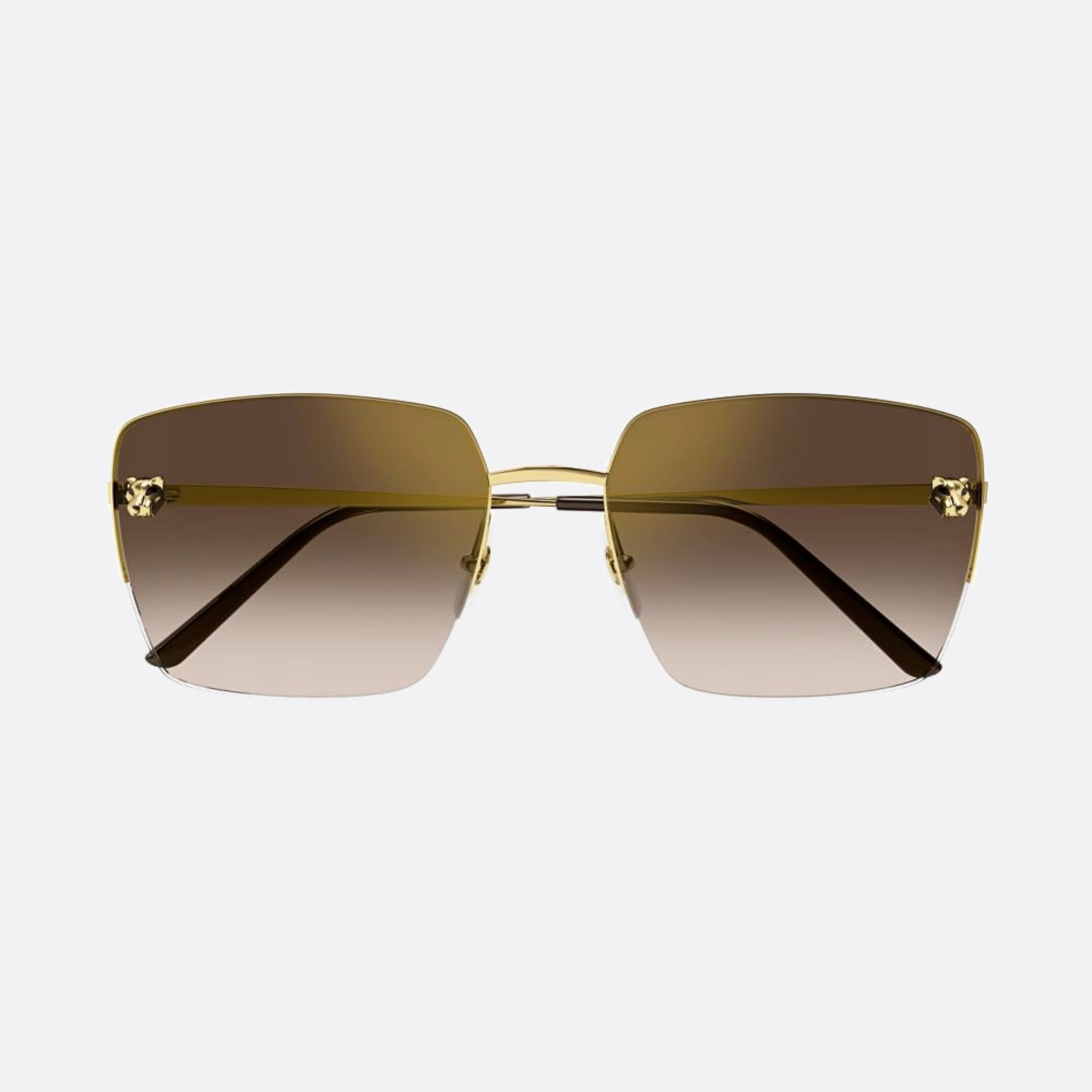 Cartier 59mm Gold Squared Women Sunglasses - Main View