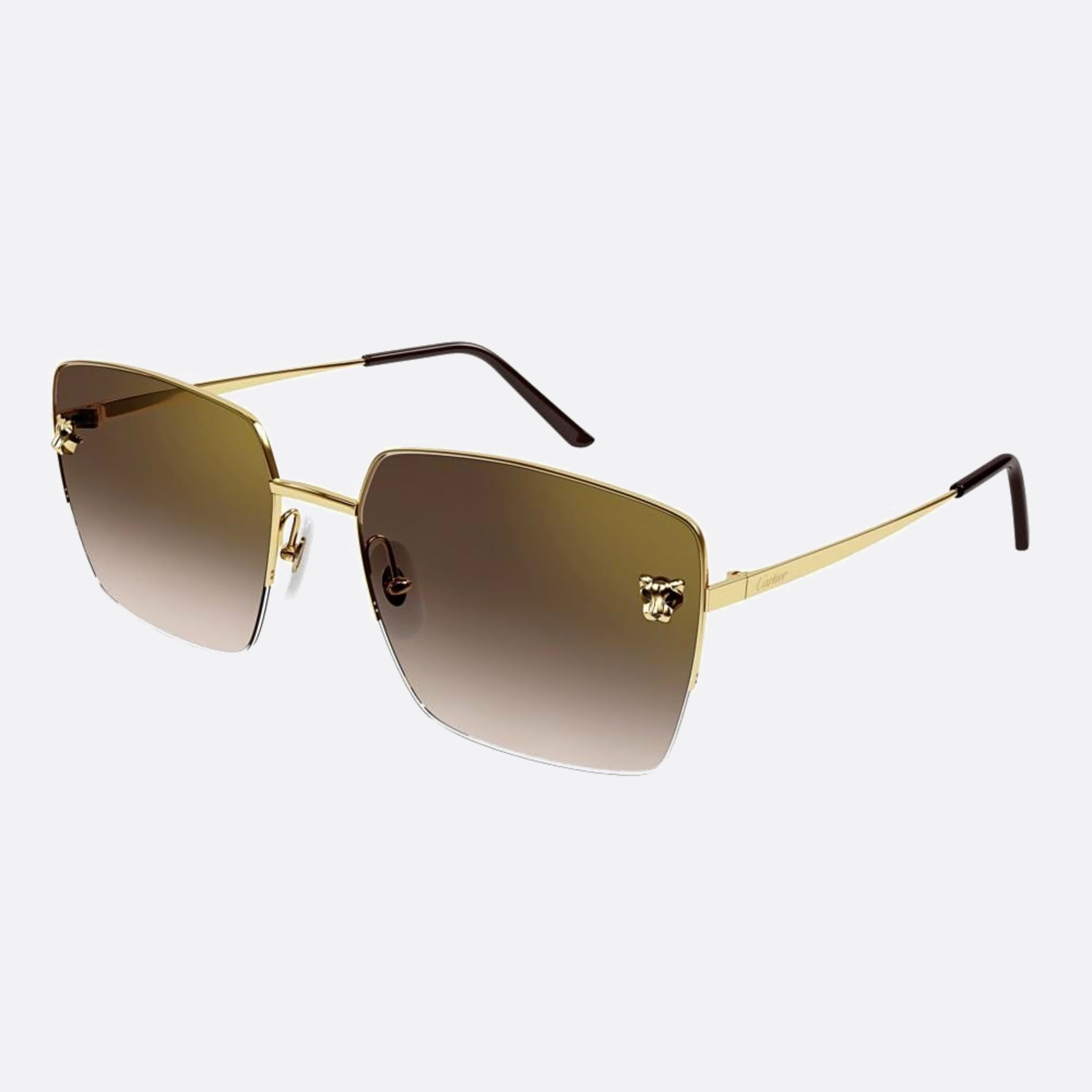 Cartier 59mm Gold Squared Women Sunglasses - Side View