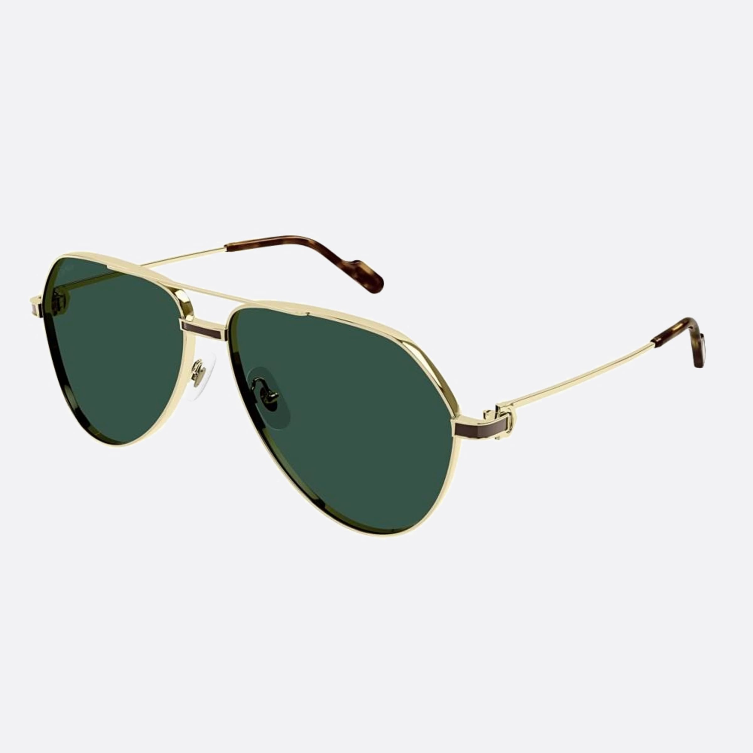 Cartier 61mm Gold Pilot Men Sunglasses - Side View