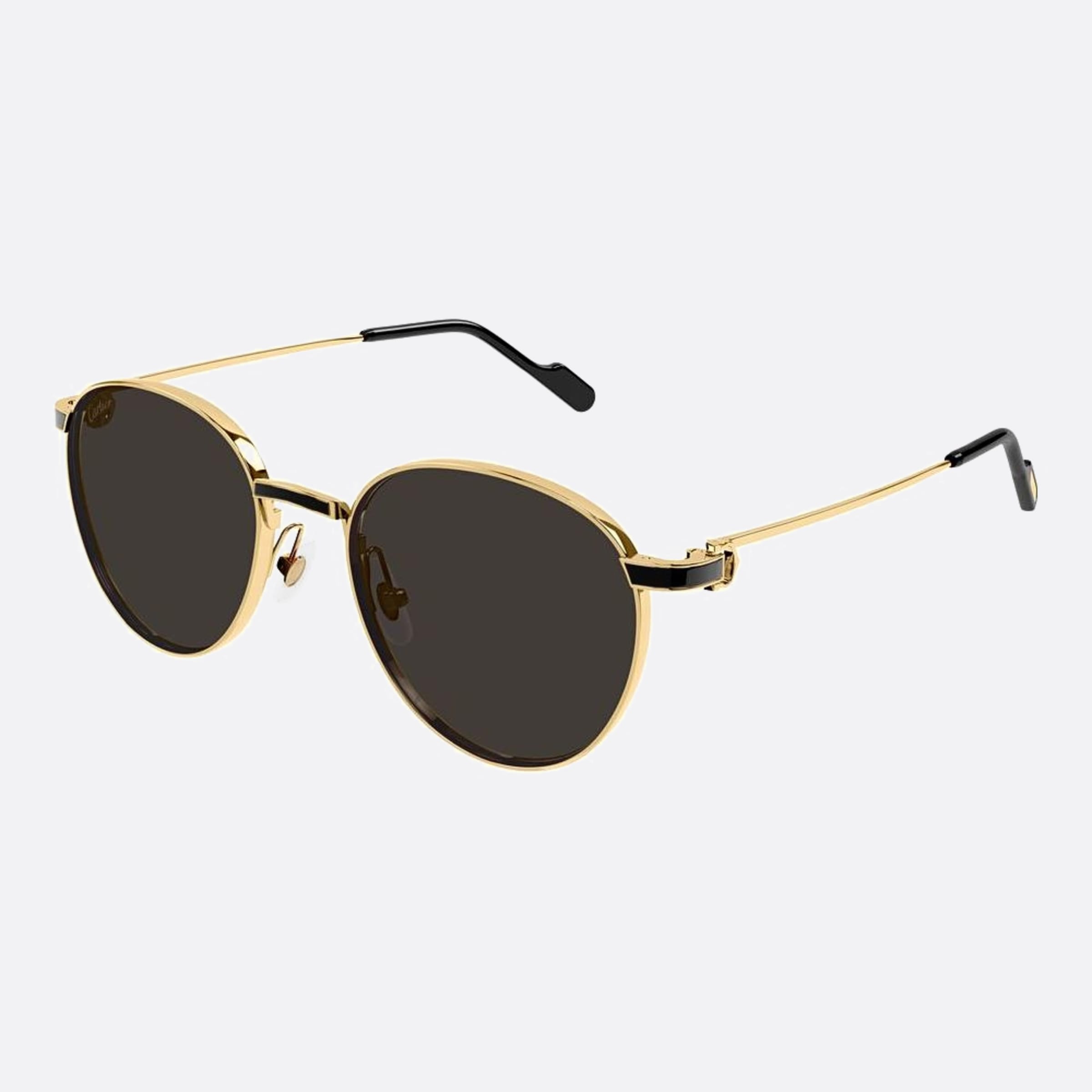 Cartier 53mm Gold Geometric Men Sunglasses - Side View
