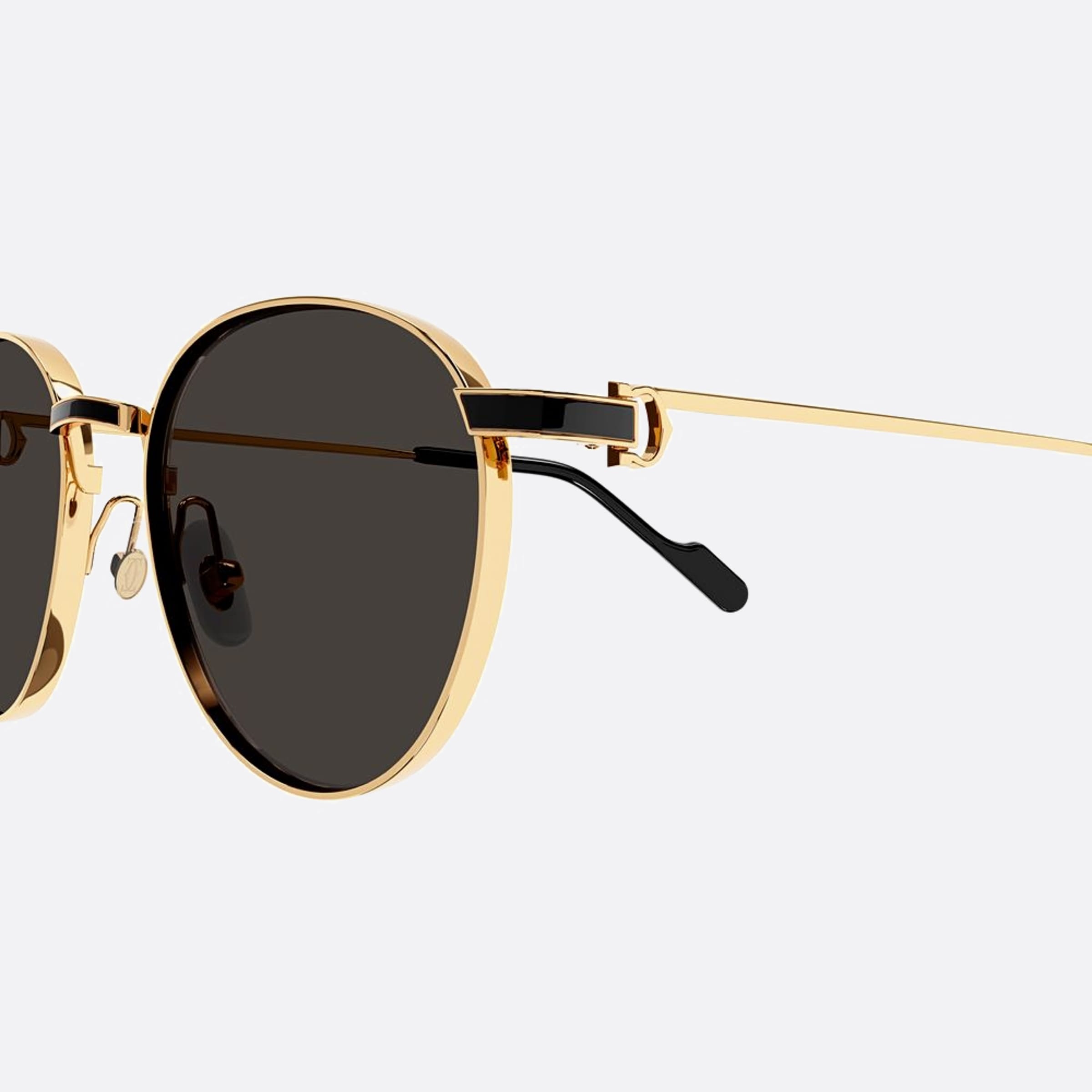 Cartier 53mm Gold Geometric Men Sunglasses - Detail View