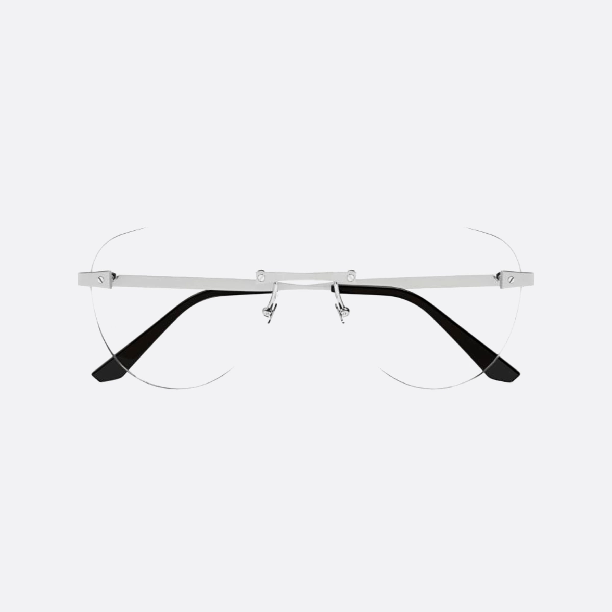 Cartier 57mm Silver Squared Women Eyeglasses - Main View