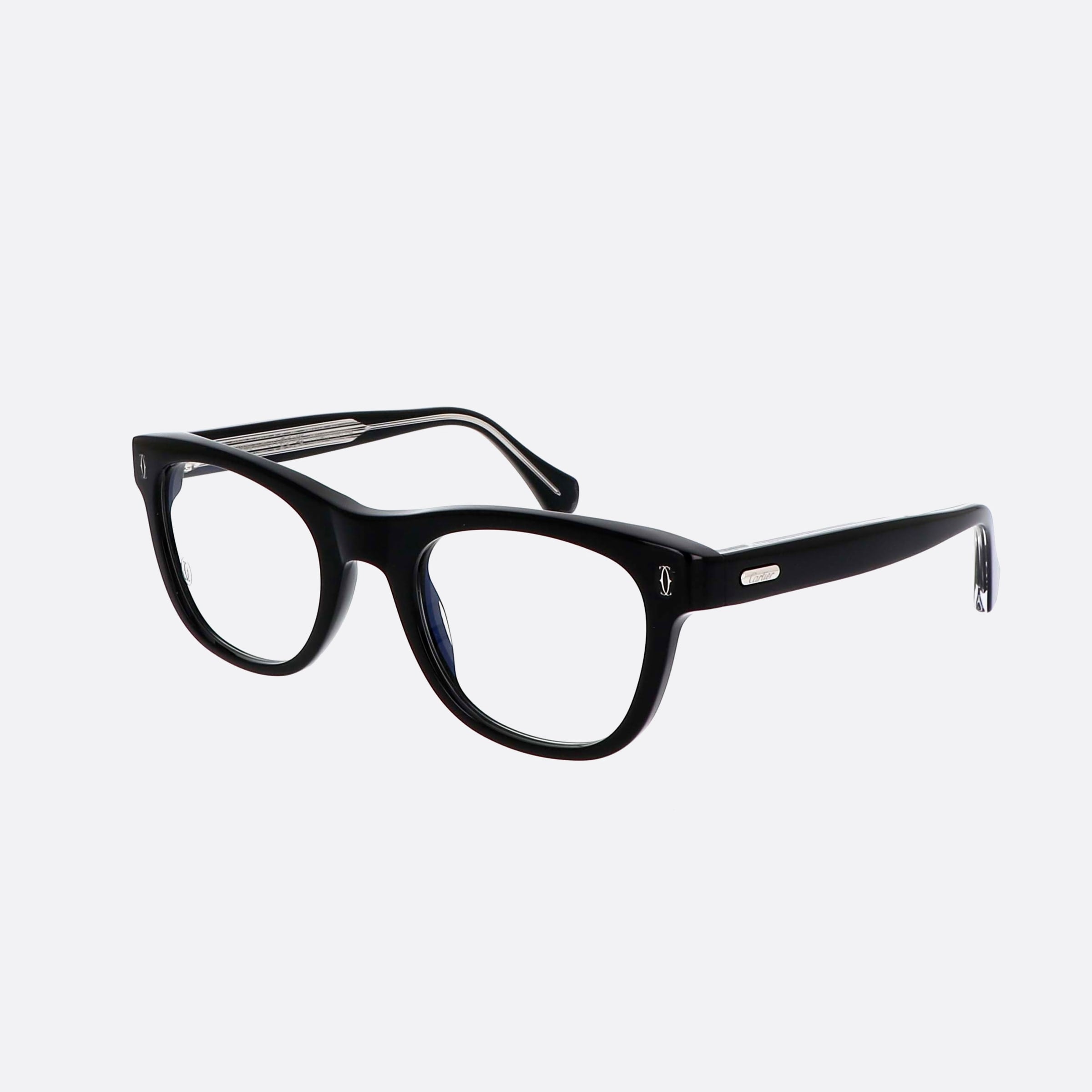Cartier 51mm Black Oval Unisex Eyeglasses - Main View