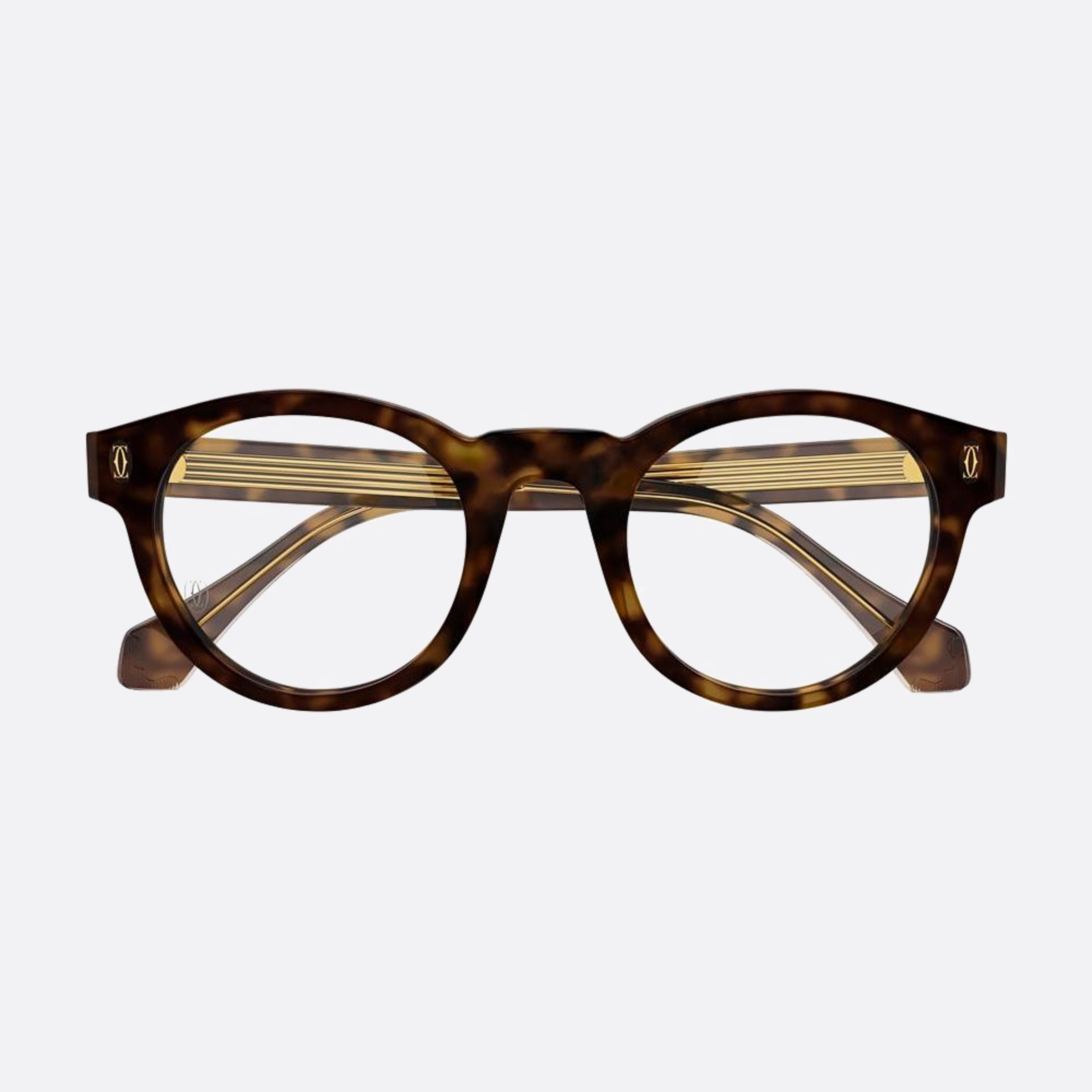 Cartier 50mm Havana Geometric Men Eyeglasses - Main View