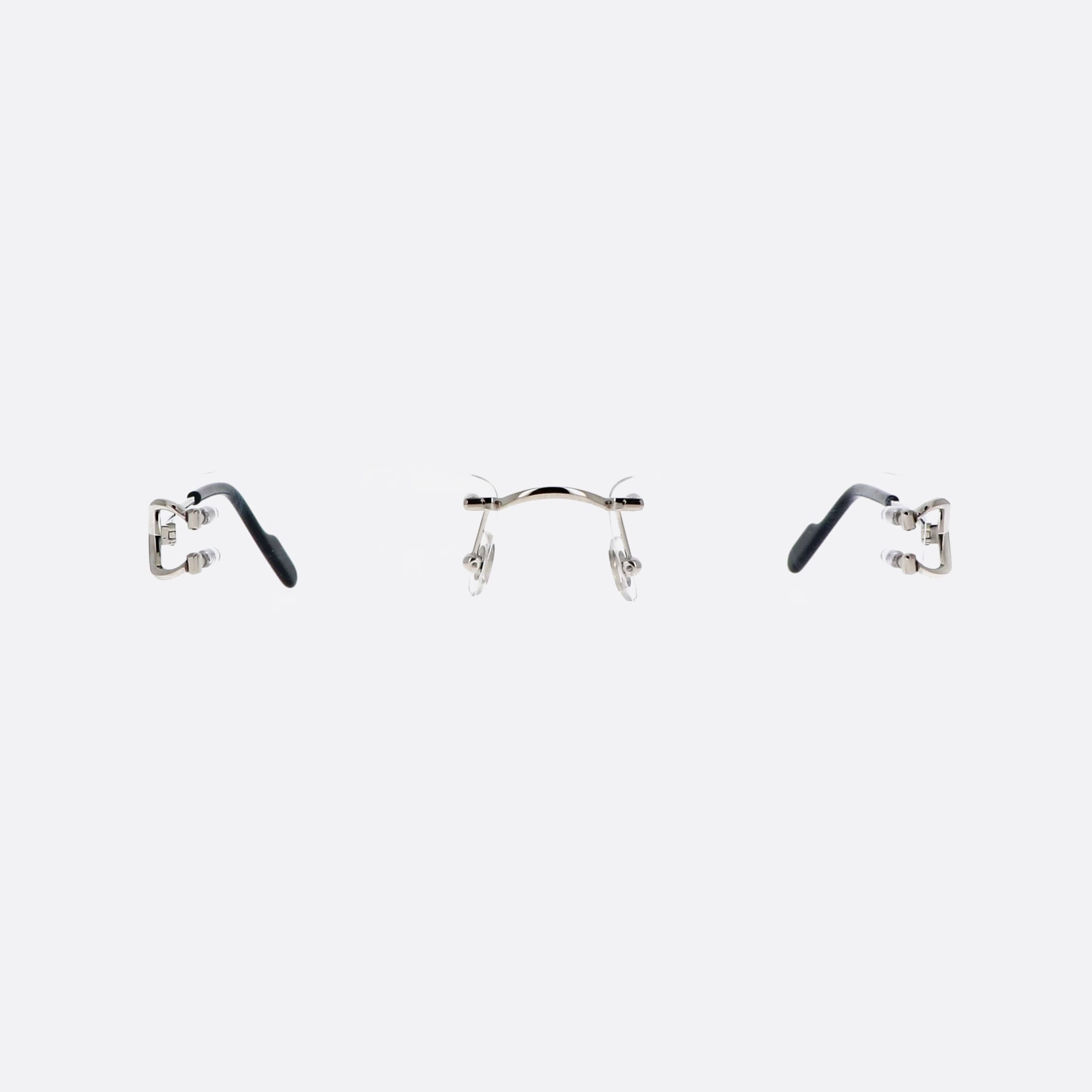 Cartier 56mm Silver Rectangle Men Eyeglasses - Side View