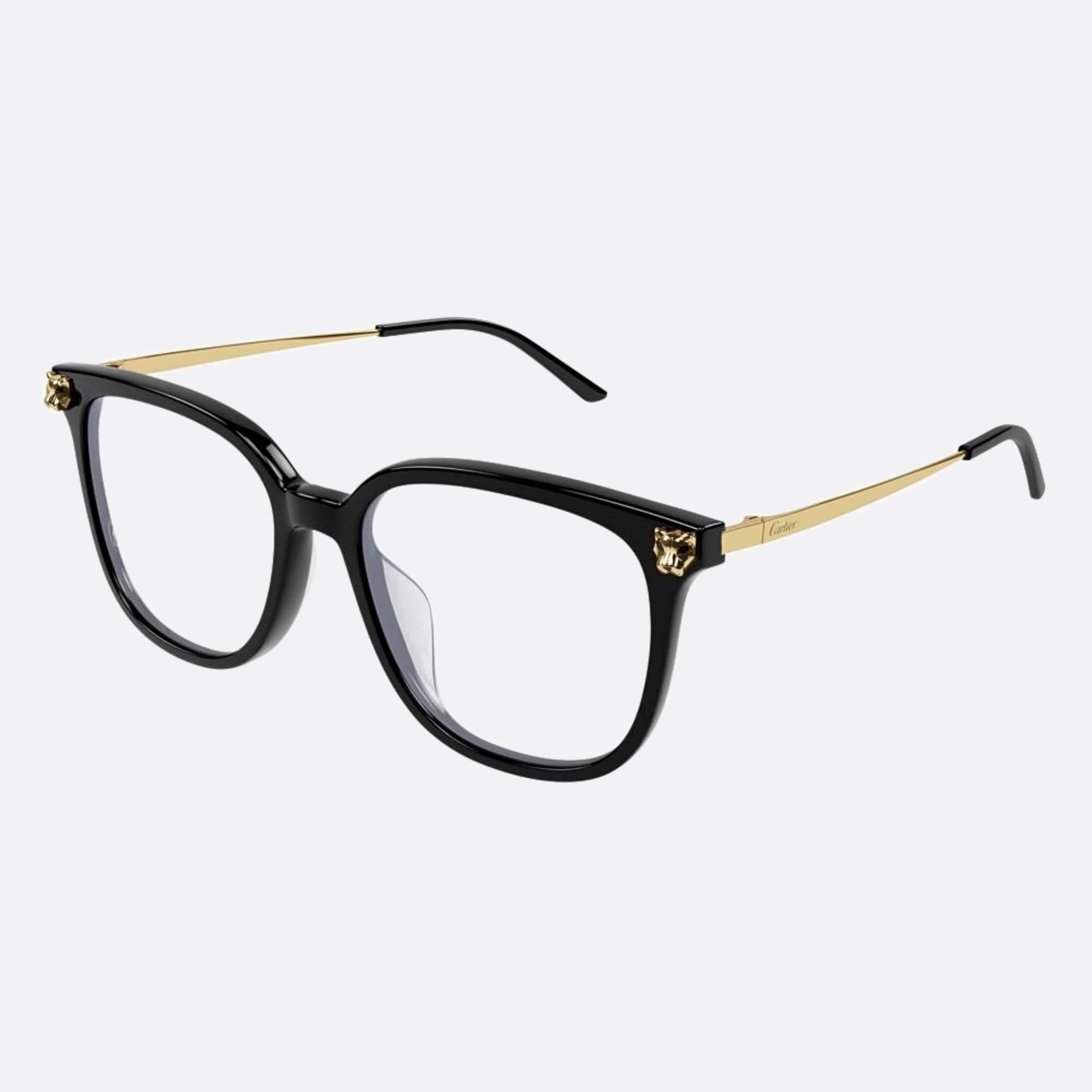 Cartier 53mm Black Squared Women Eyeglasses - Side View