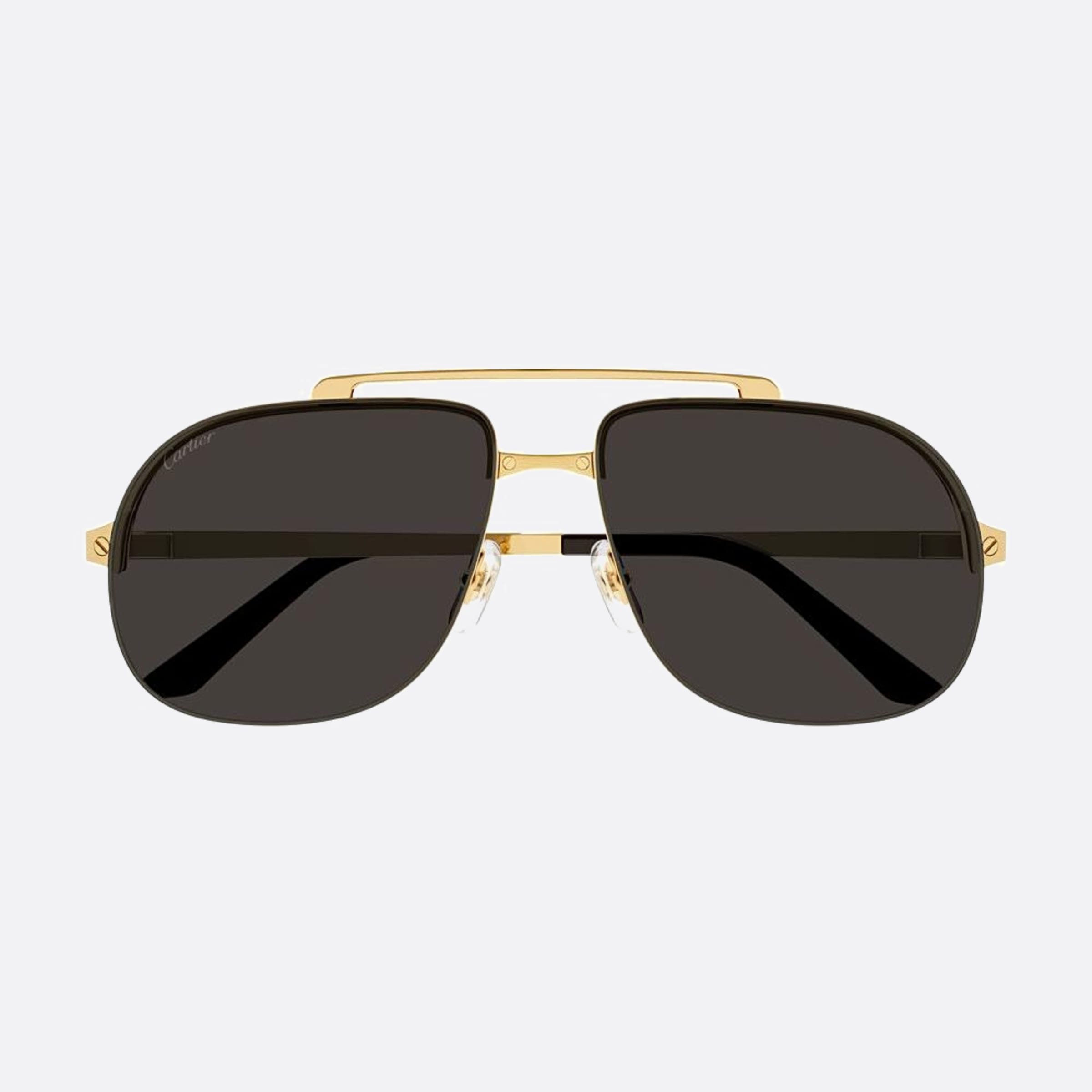 Cartier 62mm Gold Pilot Men Sunglasses - Detail View